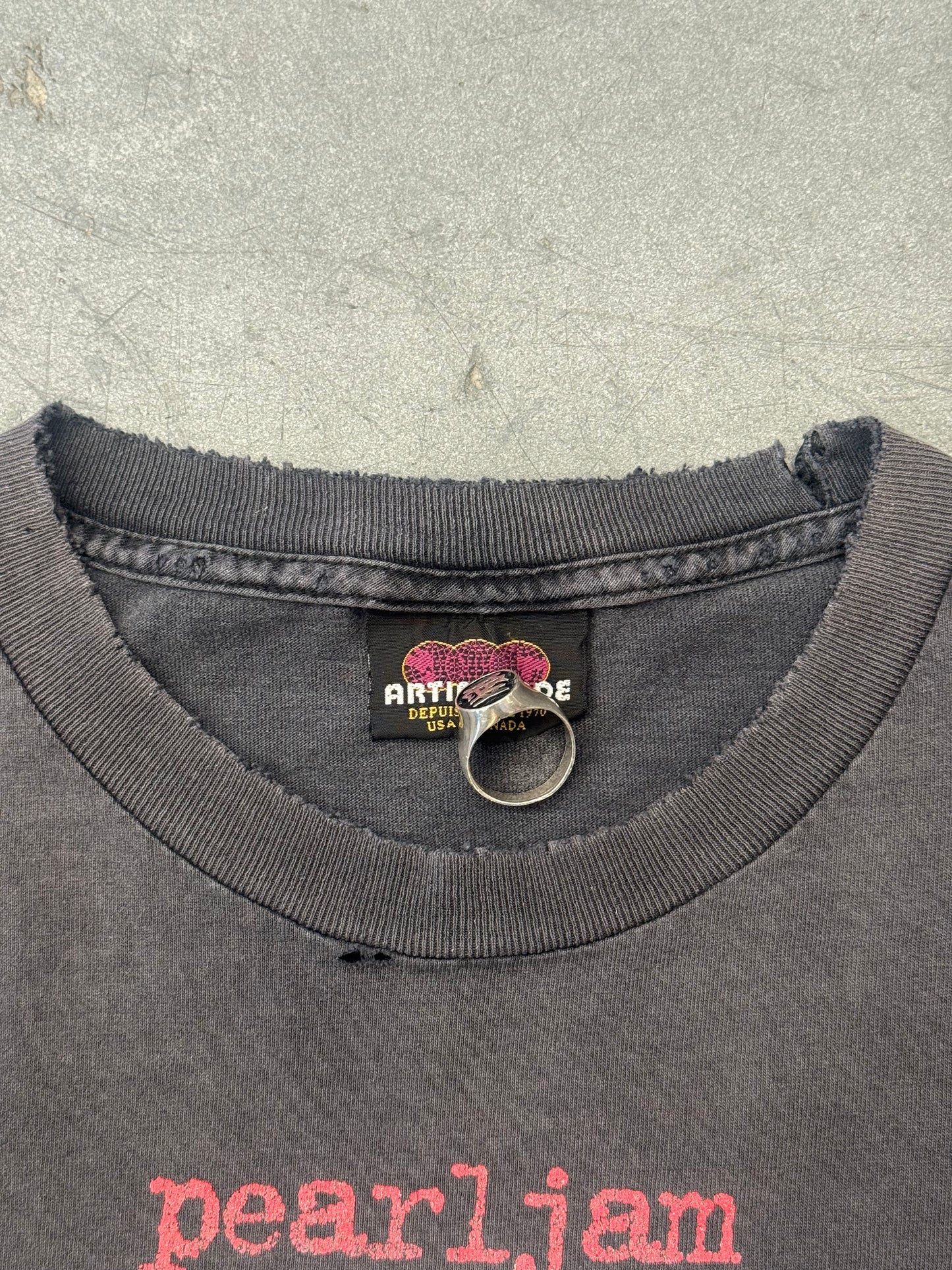 90S PEARL JAM REARVIEWMIRROR FADED AND DISTRESSED TEE (ARTIMONDE TAG)