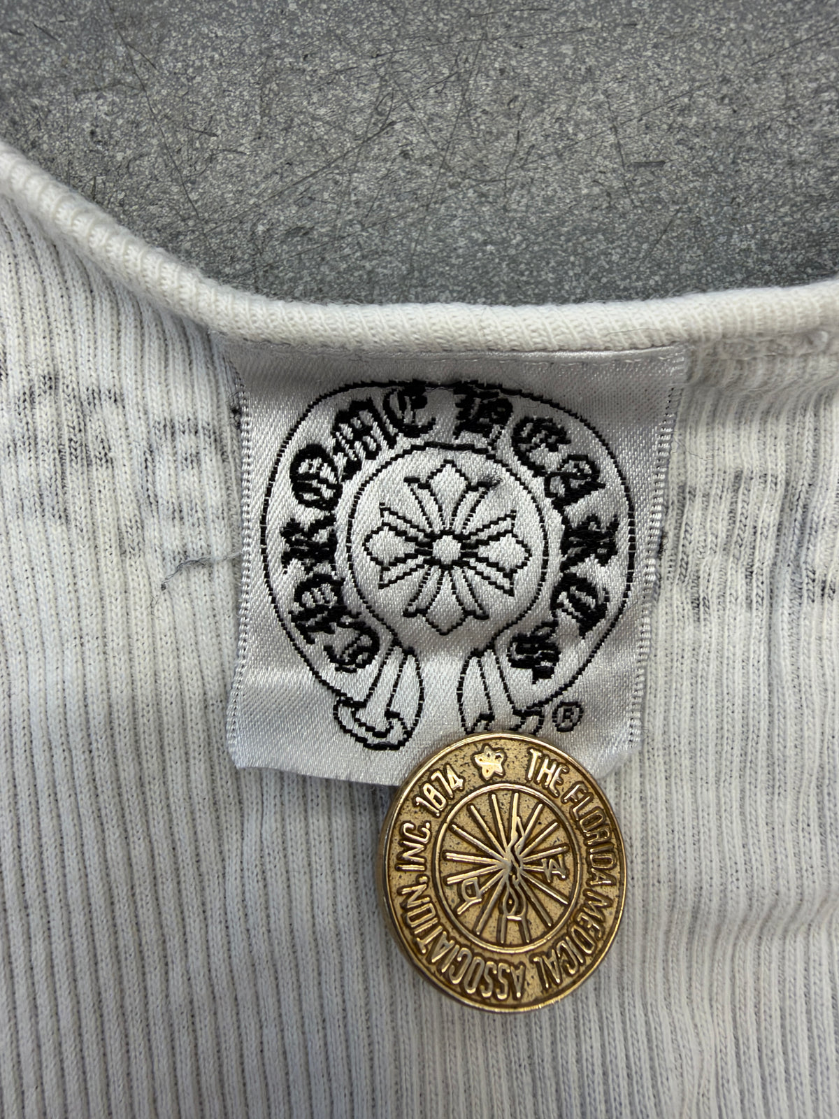 VINTAGE CHROME HEARTS FLORAL CROSS HEART TANK TOP