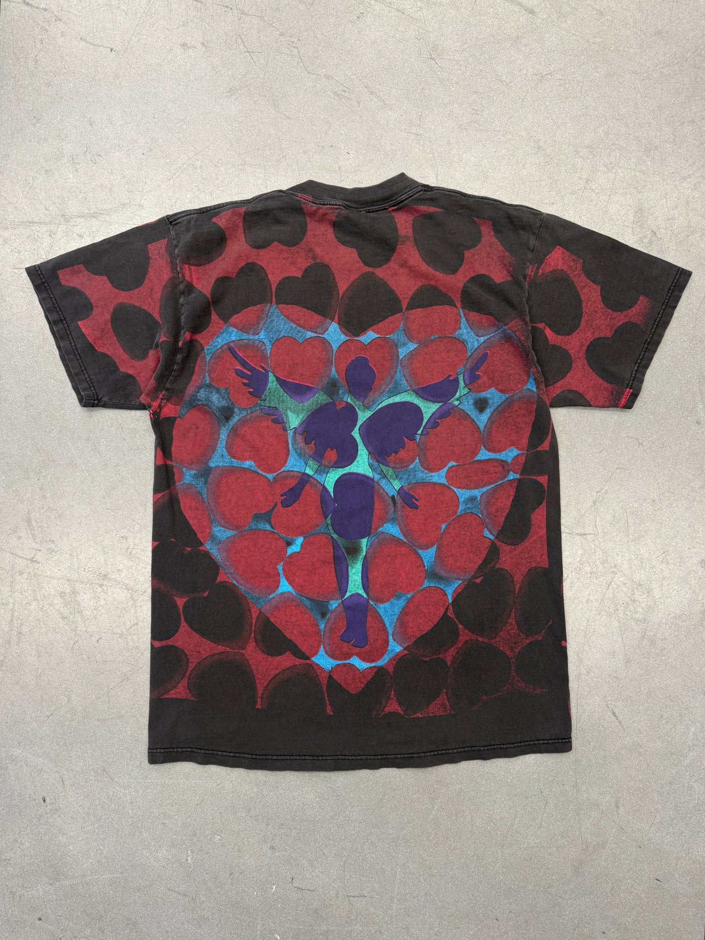 1993 NIRVANA HEART SHAPED BOX AOP FADED TEE (GIANT BY TULTEX TAG)