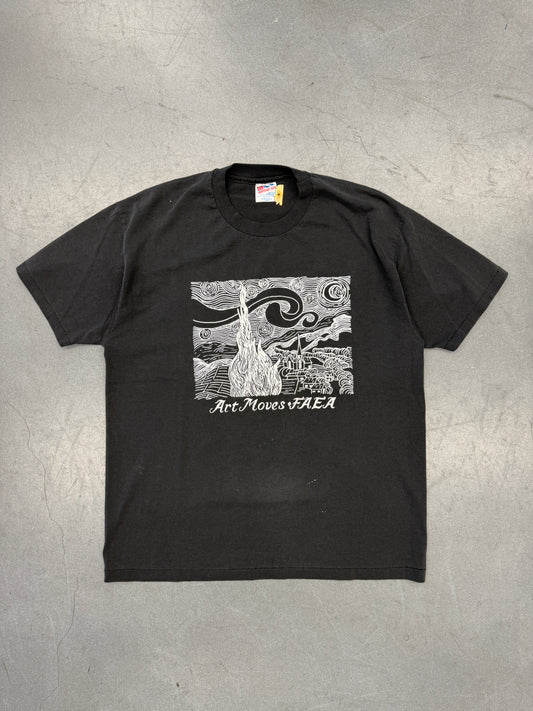 90'S ART MOVES FAEA VAN GOGH THE STARRY NIGHT TEE (HANES TAG)