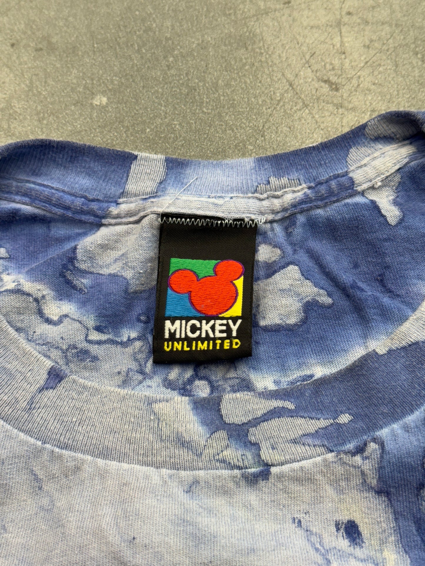 90S MICKEY AND MINNIE TIE-DYE BICYCLE TEE (MICKEY UNLIMITED TAG)