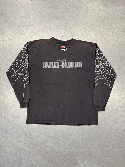 2004 HARLEY-DAVIDSON SPIDER WEB BLACK WIDOW SANTA MARIA CALIFORNIA LONG SLEEVE TEE