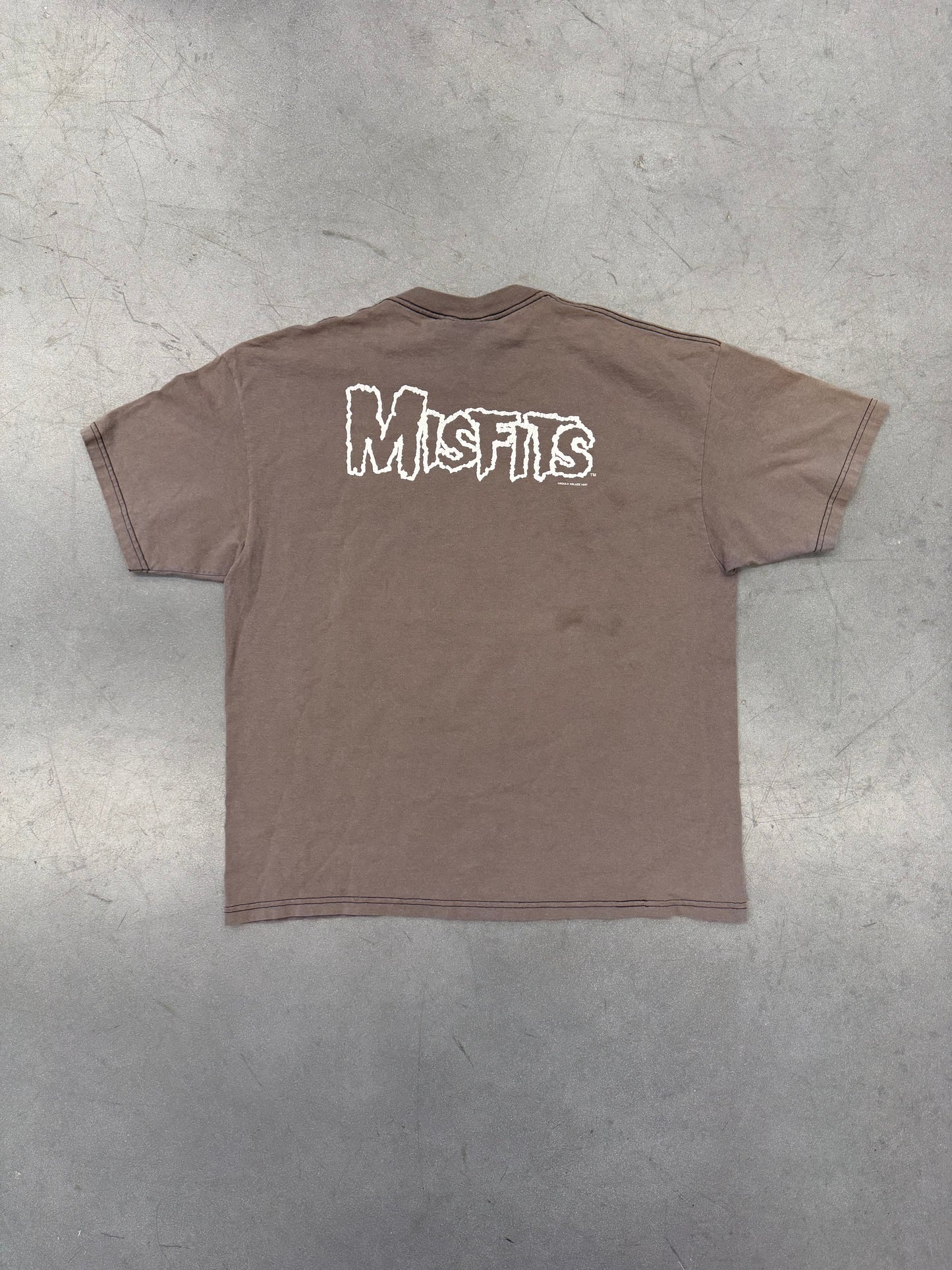1997 MISFITS SOULS ABLAZE BLOOD FADED TEE (LEE TAG)