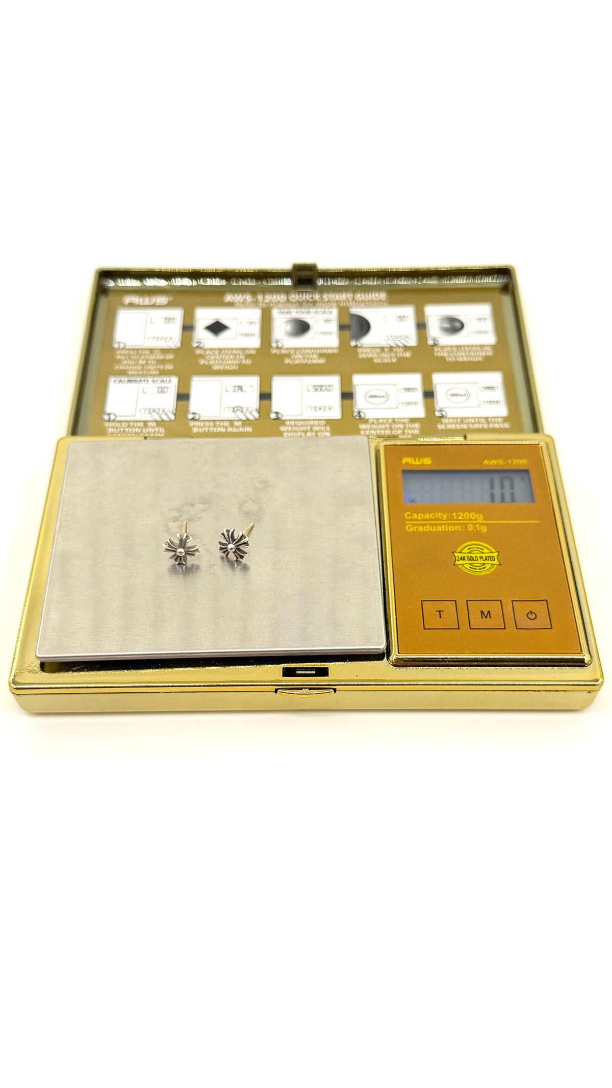 CHROME HEARTS PLUS STUD SILVER EARRING