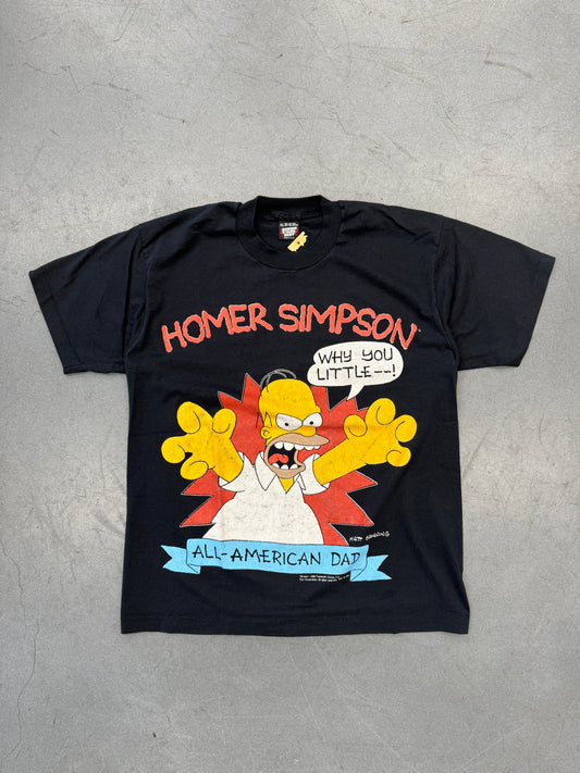 1990 HOMER SIMPSON ALL-AMERICAN DAD TEE (SCREEN STARS BEST TAG)