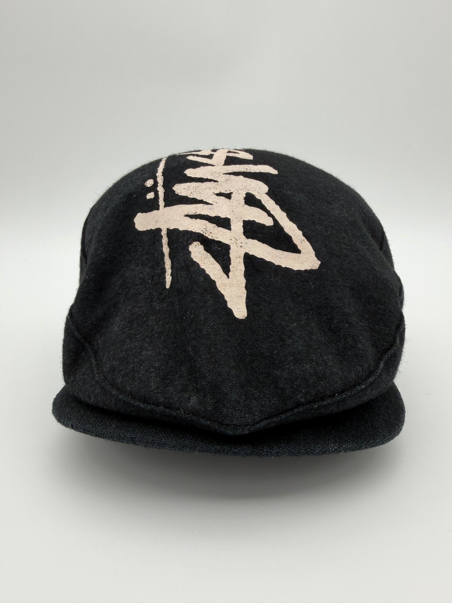 90'S STUSSY CM FLAT CAP (BLACK STUSSY HEADGEAR TAG)