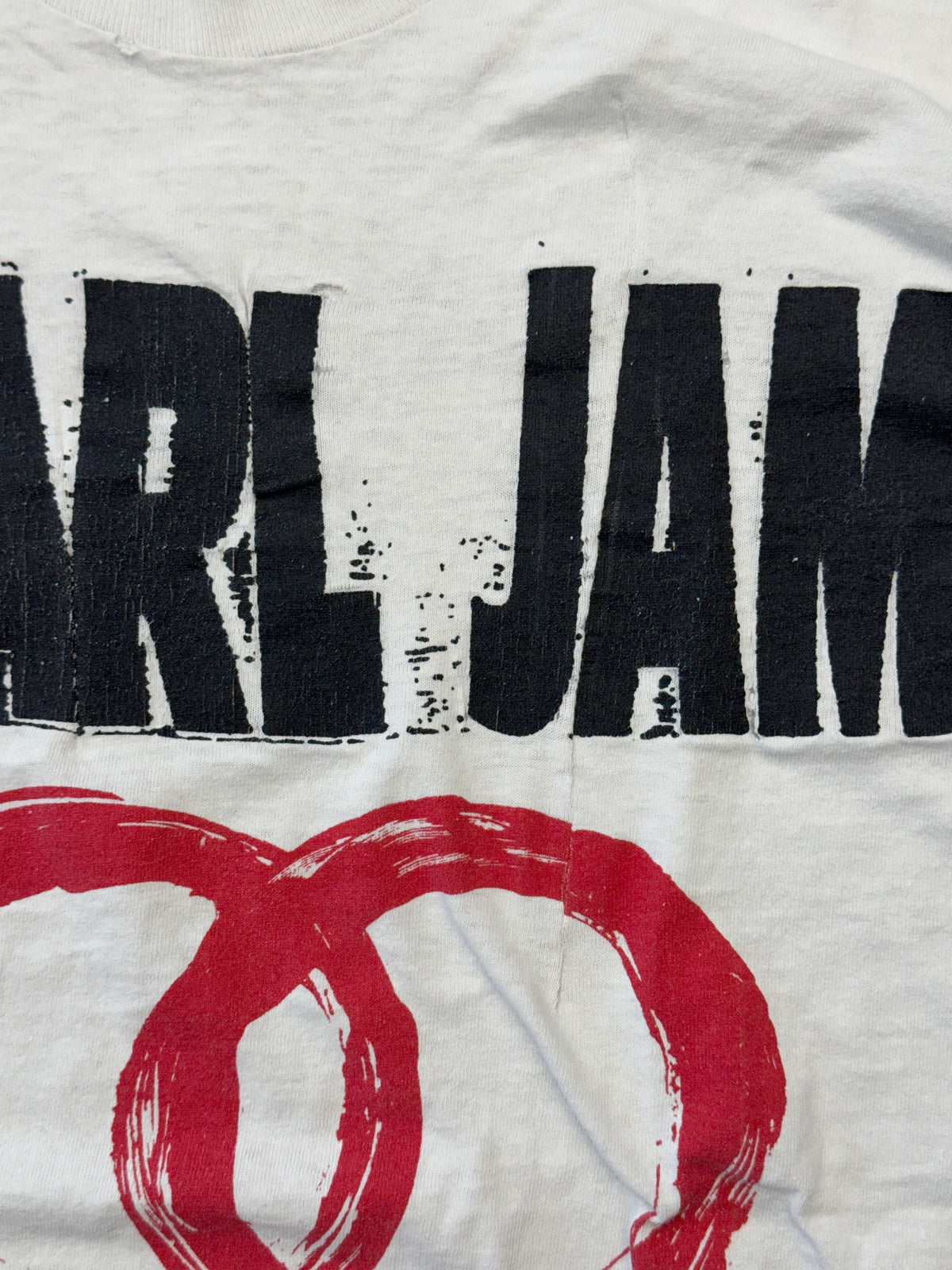 1992 PEARL JAM DON'T GIVE UP EUROPEAN SUMMER TOUR TEE (FOTL TAG) REPAIRED