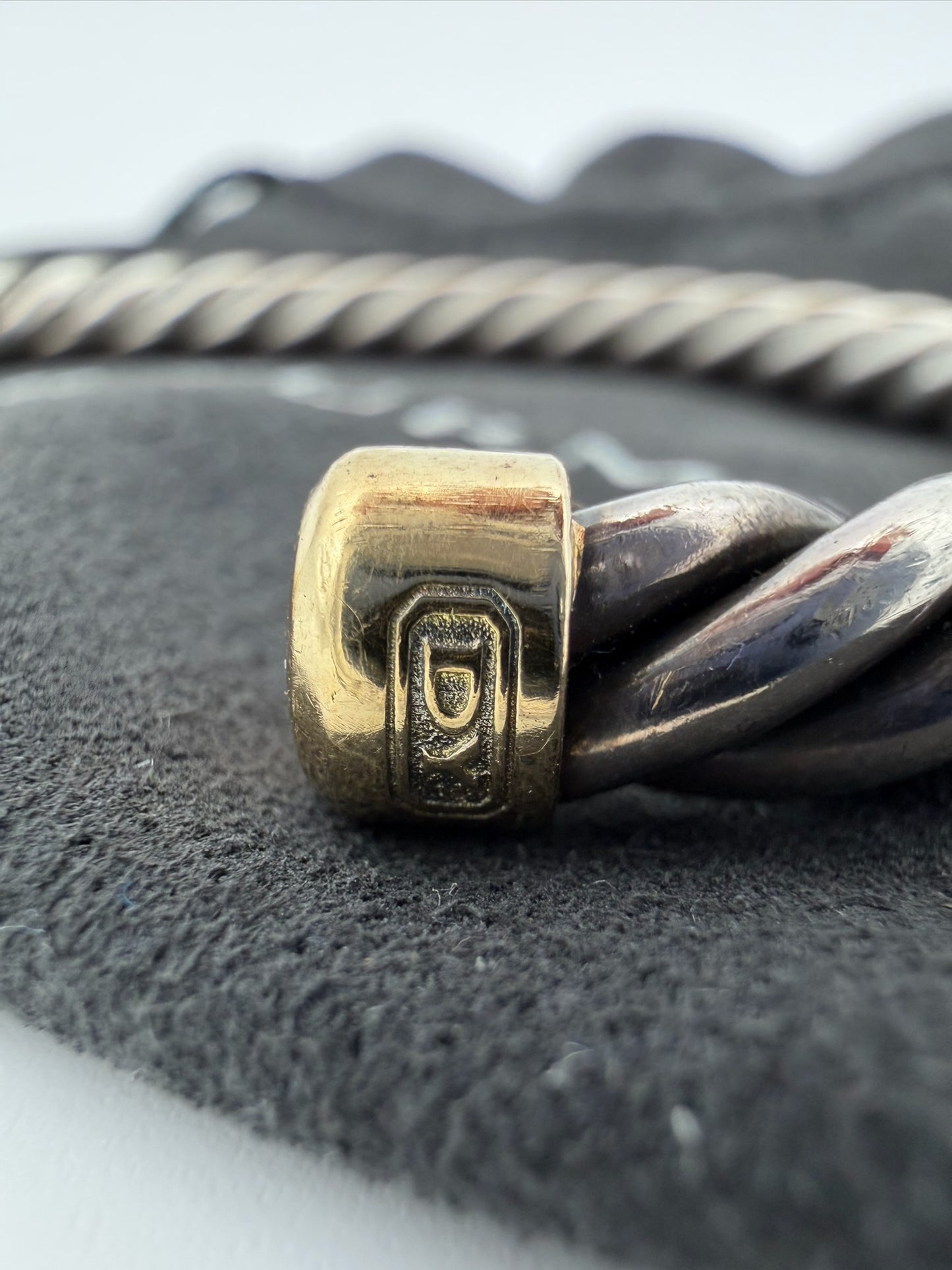 DAVID YURMAN CABLE CUFF BRACLET STERLING SILVER WITH 18K GOLD