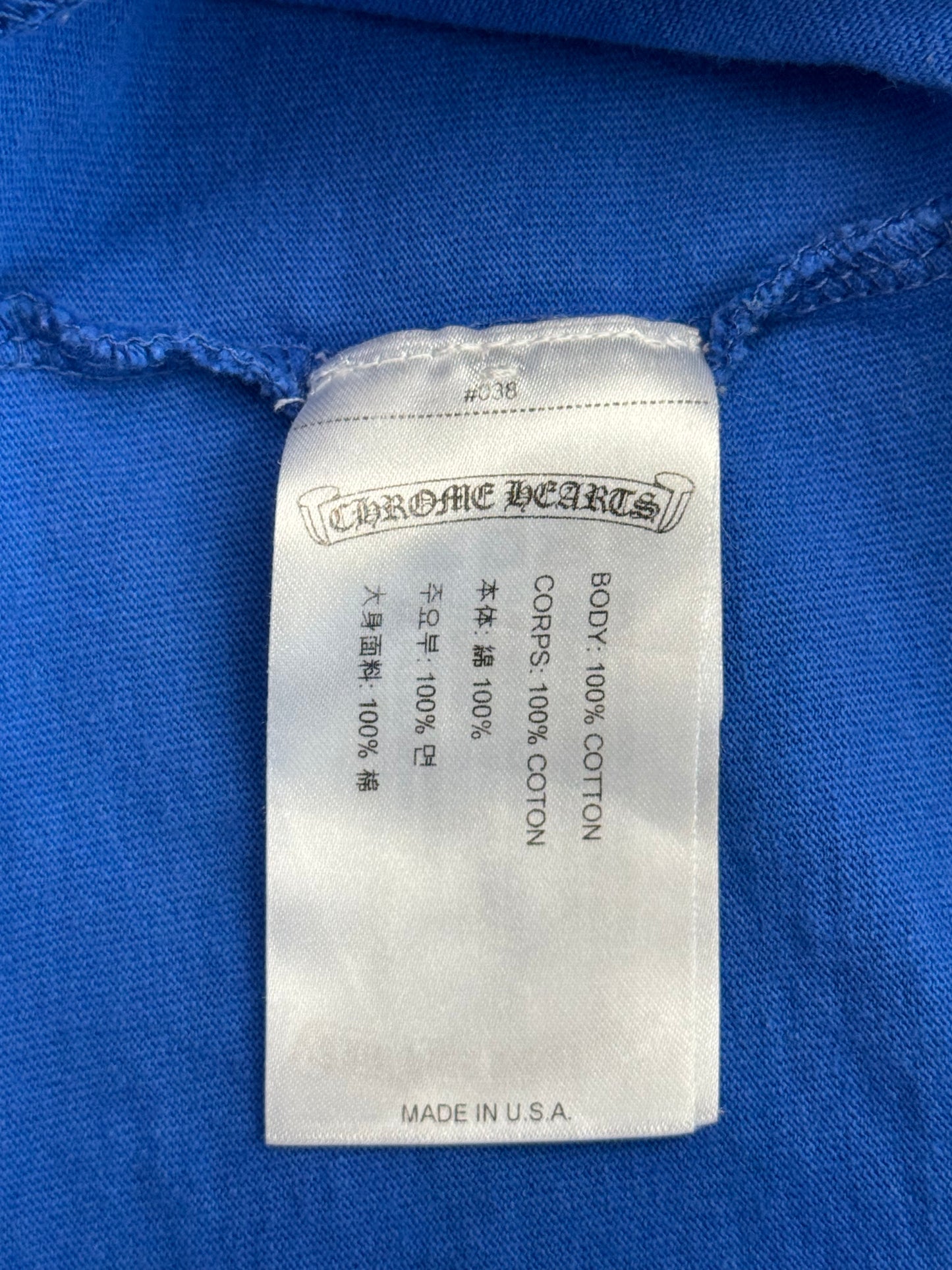 CHROME HEARTS SCROLL LOGO POCKET TEE - BLUE/PURPLE