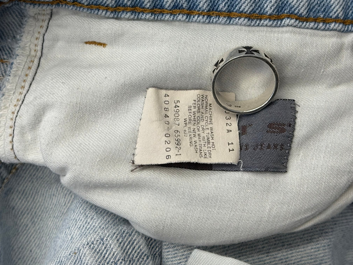 1987 LEVI'S 549 TWO HORSE BRAND LIGHT WASH DENIM JEANS (38X30)