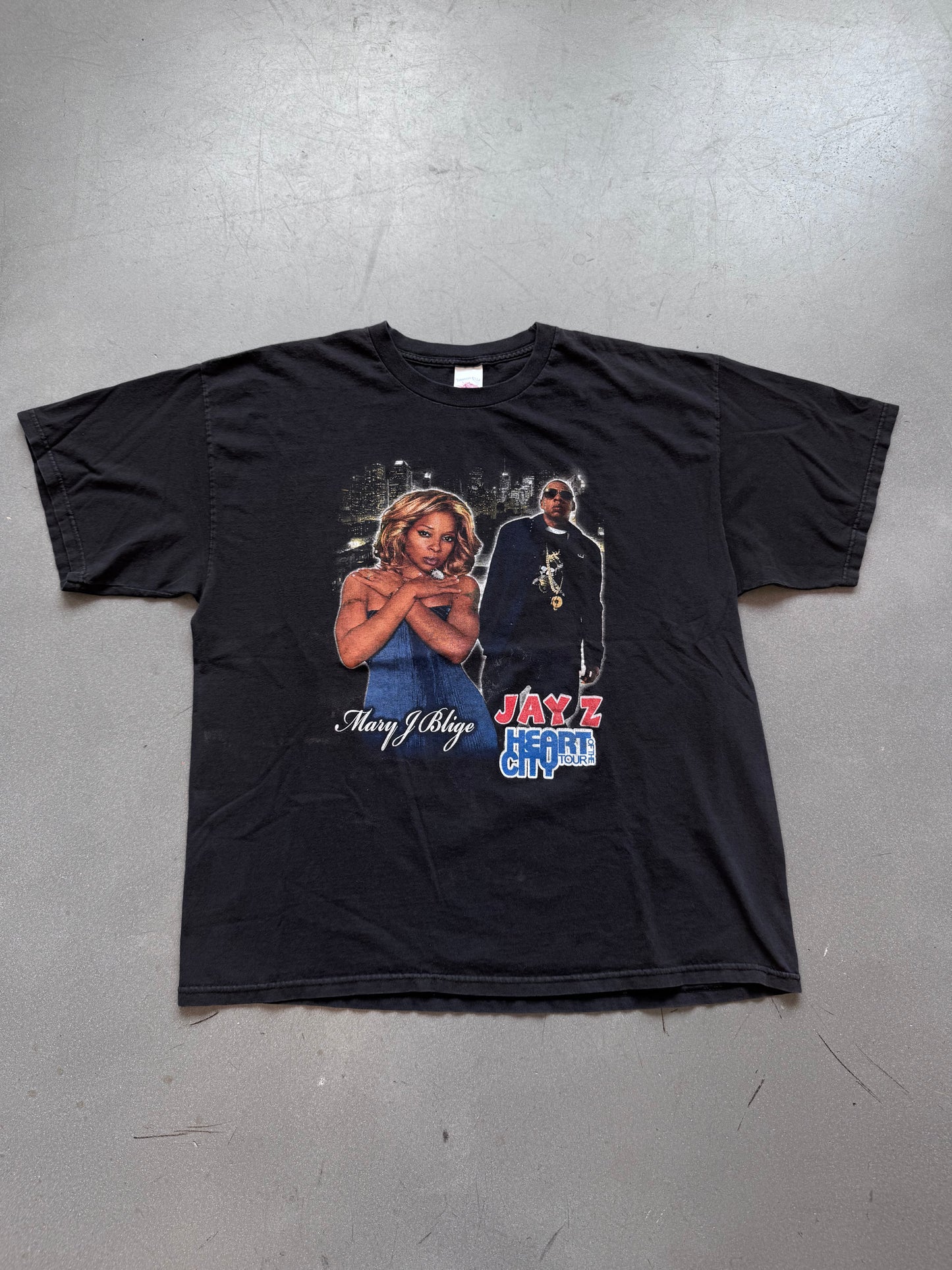 2008 JAY-Z AND MARY J BLIGE HEART OF THE CITY TOUR TEE (TENNESSEE RIVER)