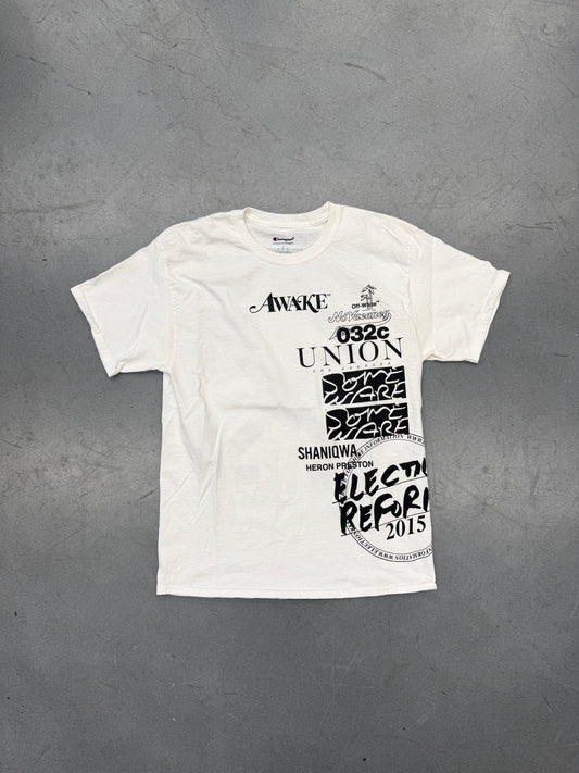 2015 AWAKE NY X HERON PRESTON X OFF-WHITE ART BASEL MIAMI TEE SIGNED BY VIRGIL (CHAMPION PRINT TAG)
