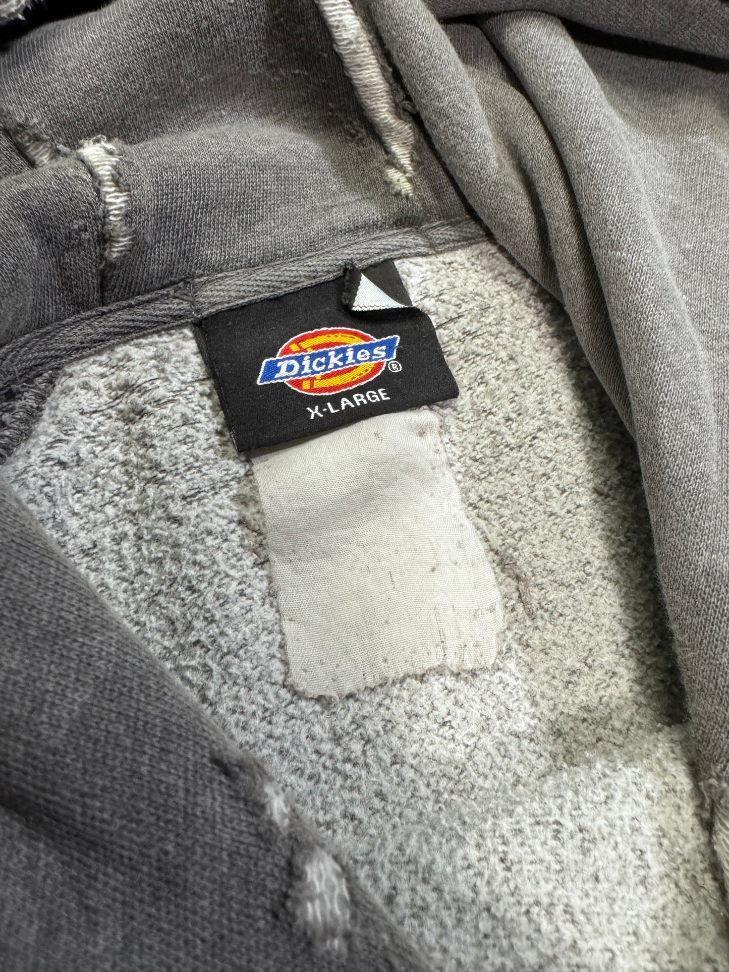 90'S DICKIES DISTRESSED PULLOVER HOODIE - FADED GREY