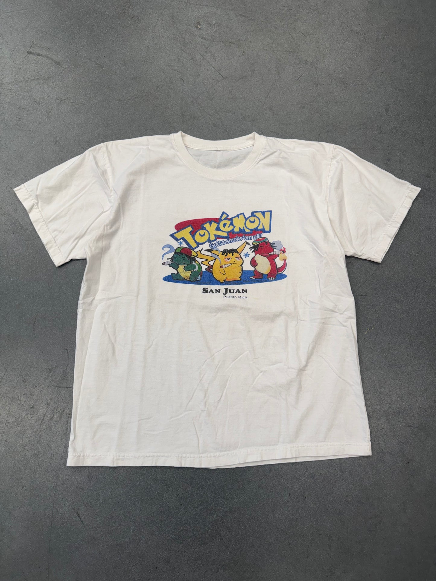 Y2K TOKEMON GOT SMOKE' EM ALL SAN JUAN, PUERTO RICO TEE (PULLED TAG)