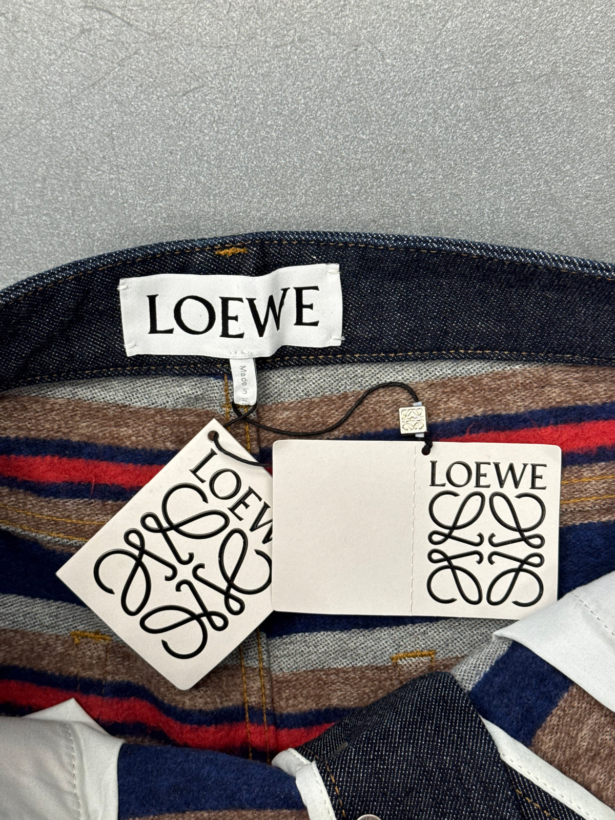 2025 LOEWE TURN-UP DOUBLE-FACE DENIM JEANS - RAW DENIM