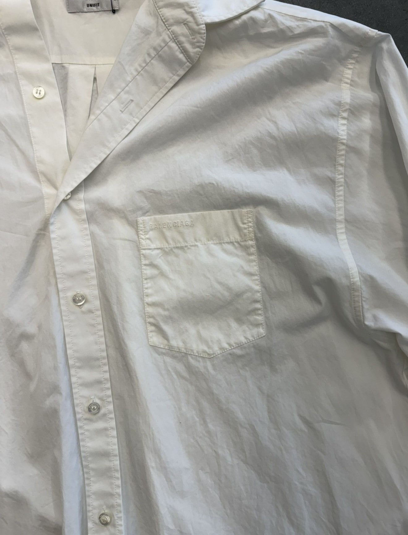 BALENCIAGA TWISTED WHITE POPLIN BUTTON UP SHIRT XS NWT