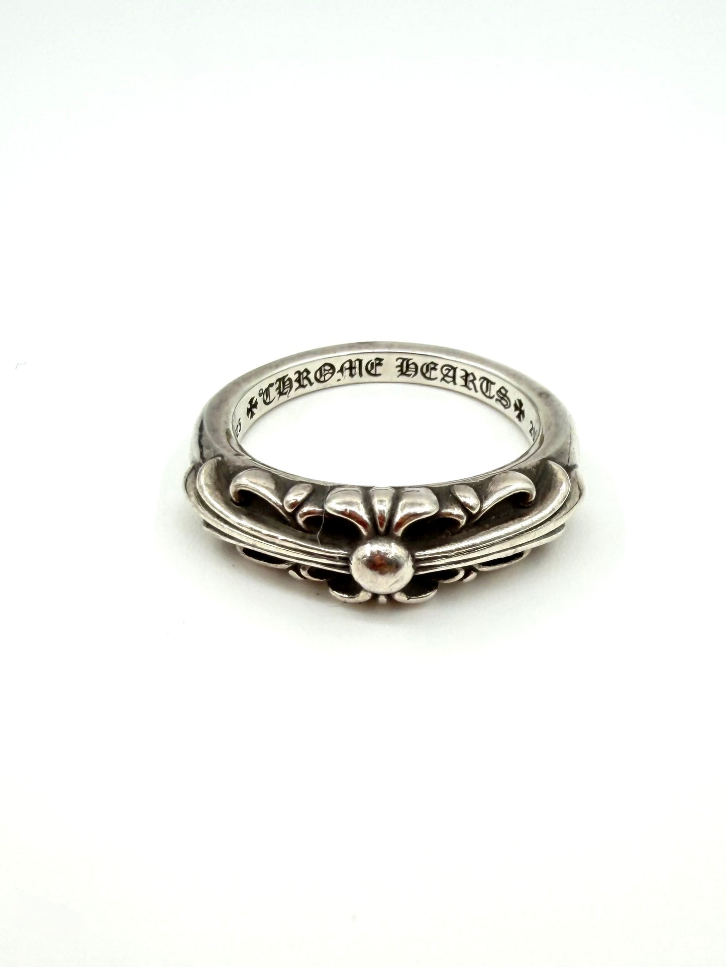 CHROME HEARTS BABY CLASSIC FLORAL SILVER RING