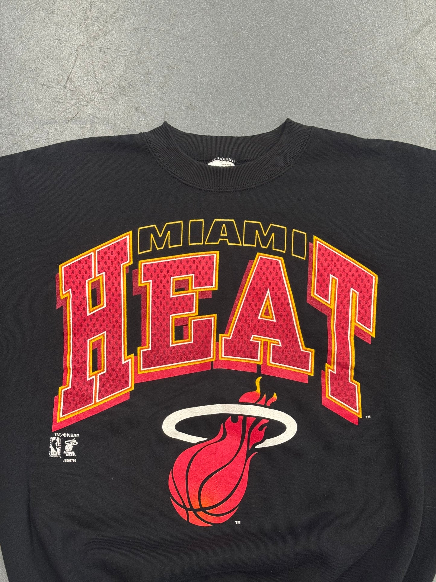 90S MIAMI HEAT MESH PRINT LOGO CREWNECK (FAN TAG)