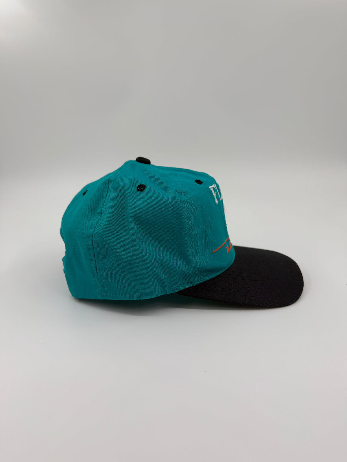 90'S FLORIDA MARLINS ORANGE LINE BIG F LOGO SNAPBACK (TEAL/BLACK) (TWINS ENTERPRISE TAG)