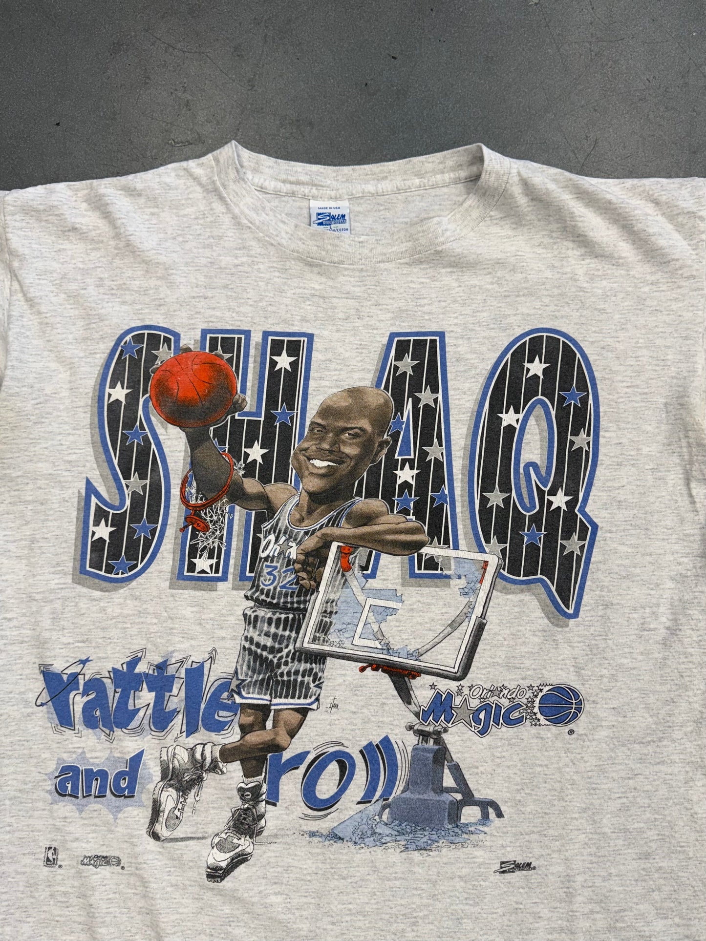 90'S SHAQ RATTLE AND ROLL ORLANDO MAGIC TEE (SALEM TAG)
