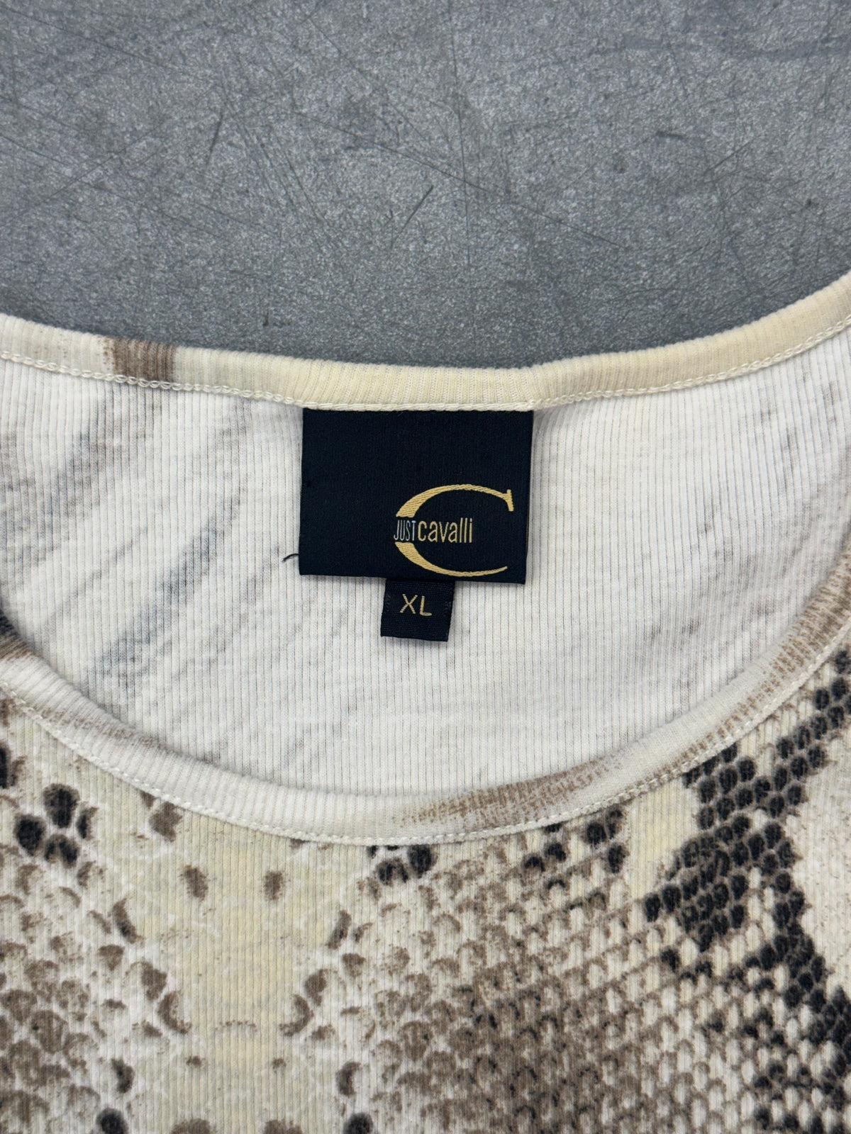 VINTAGE JUST CAVALLI MARBLE SNAKE PRINT SHIRT