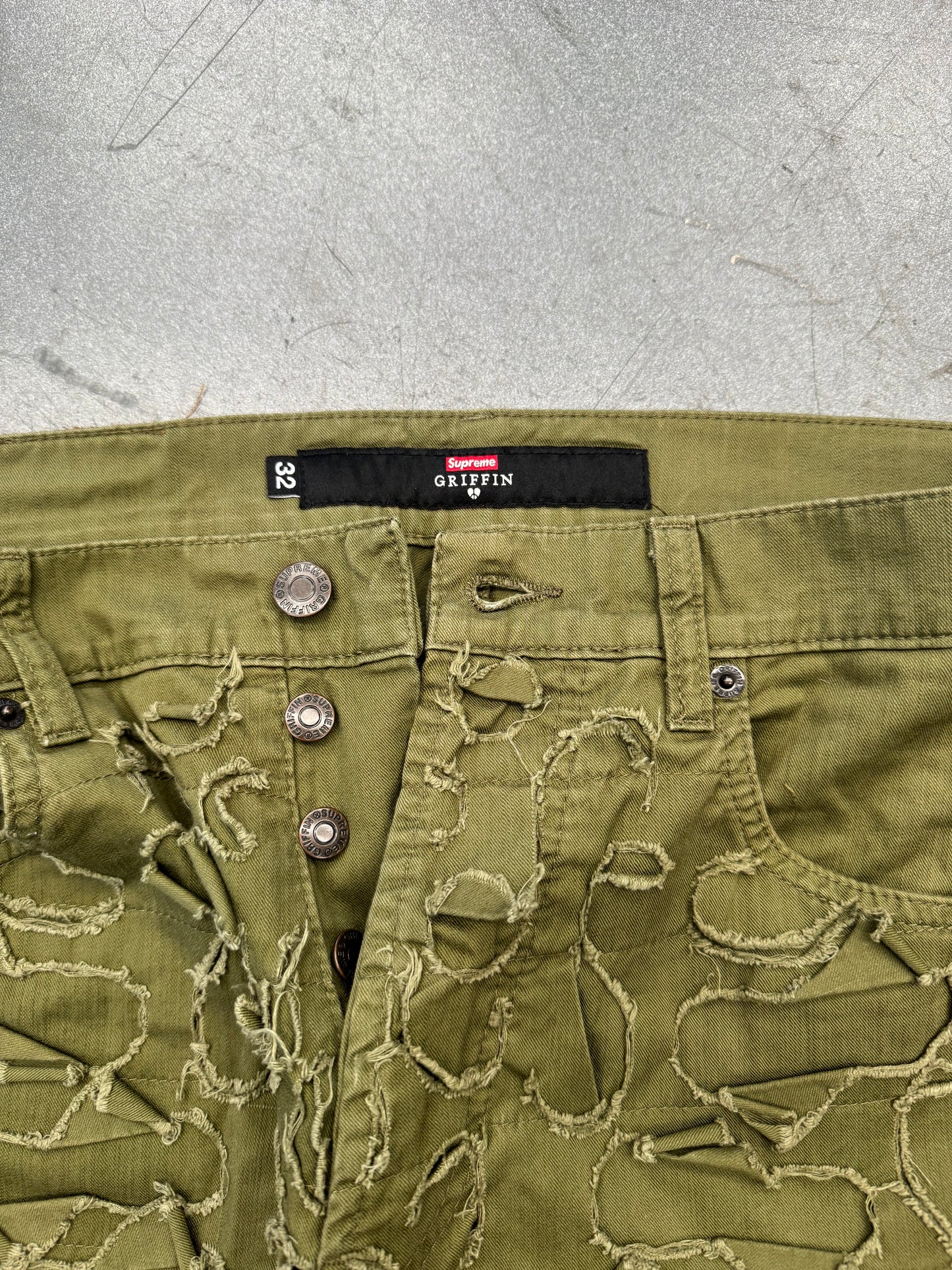 FW22 SUPREME X GRIFFIN 5-POCKET JEANS - LIGHT OLIVE