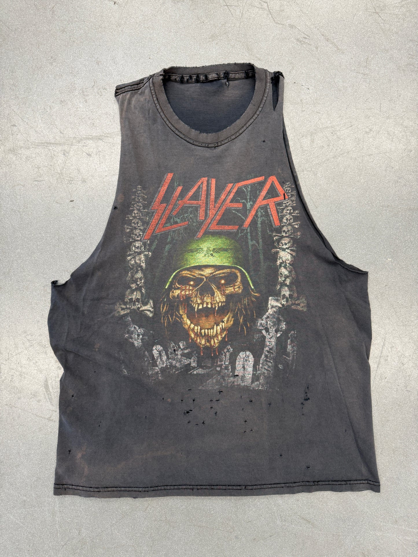 00'S SLAYER "DO YOU WANT TO DIE?" CUT-OFF TEE (PULLED TAG)