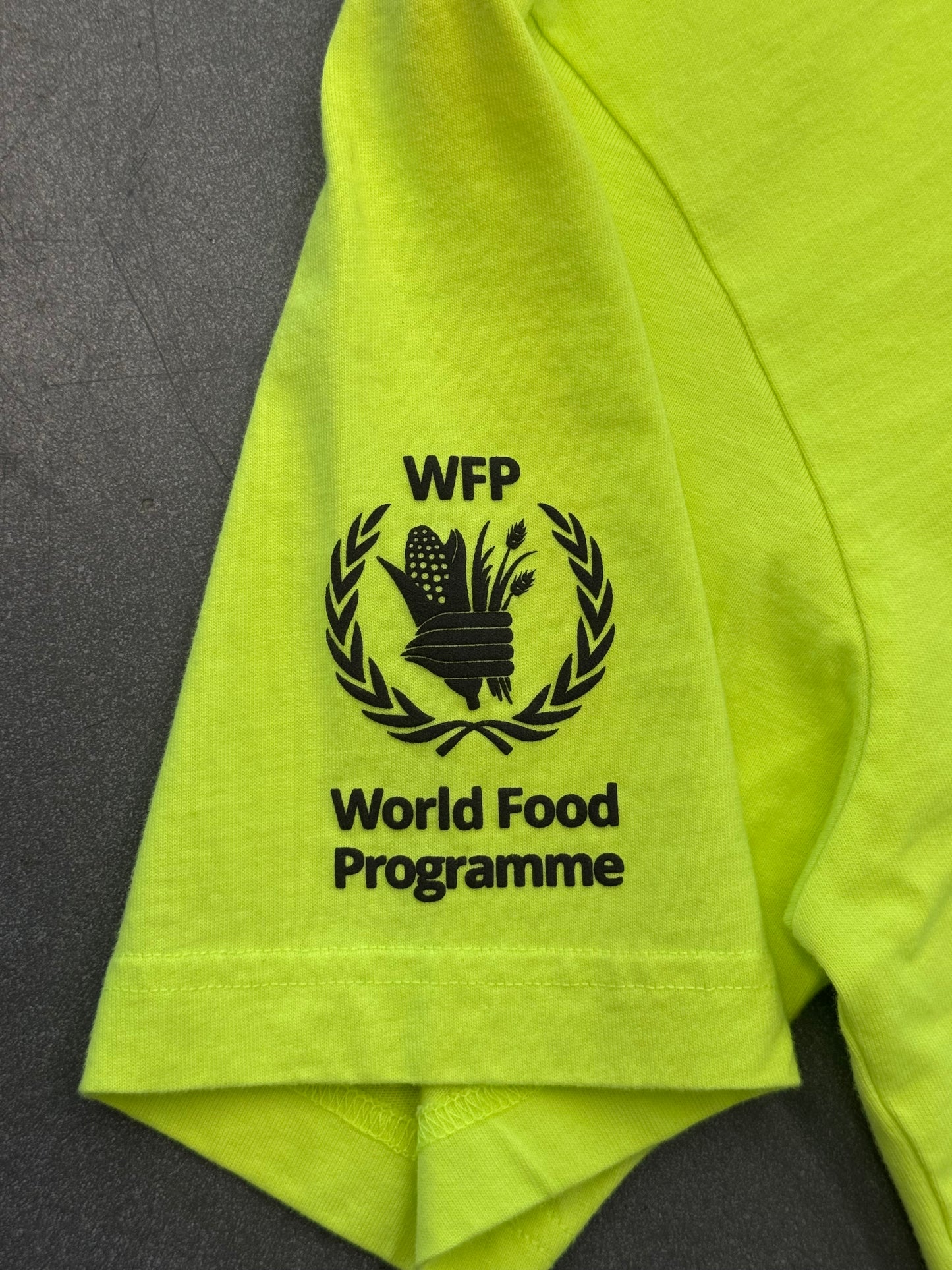 BALENCIAGA WORLD FOOD PROGRAMME TEE - FLUORESCENT YELLOW