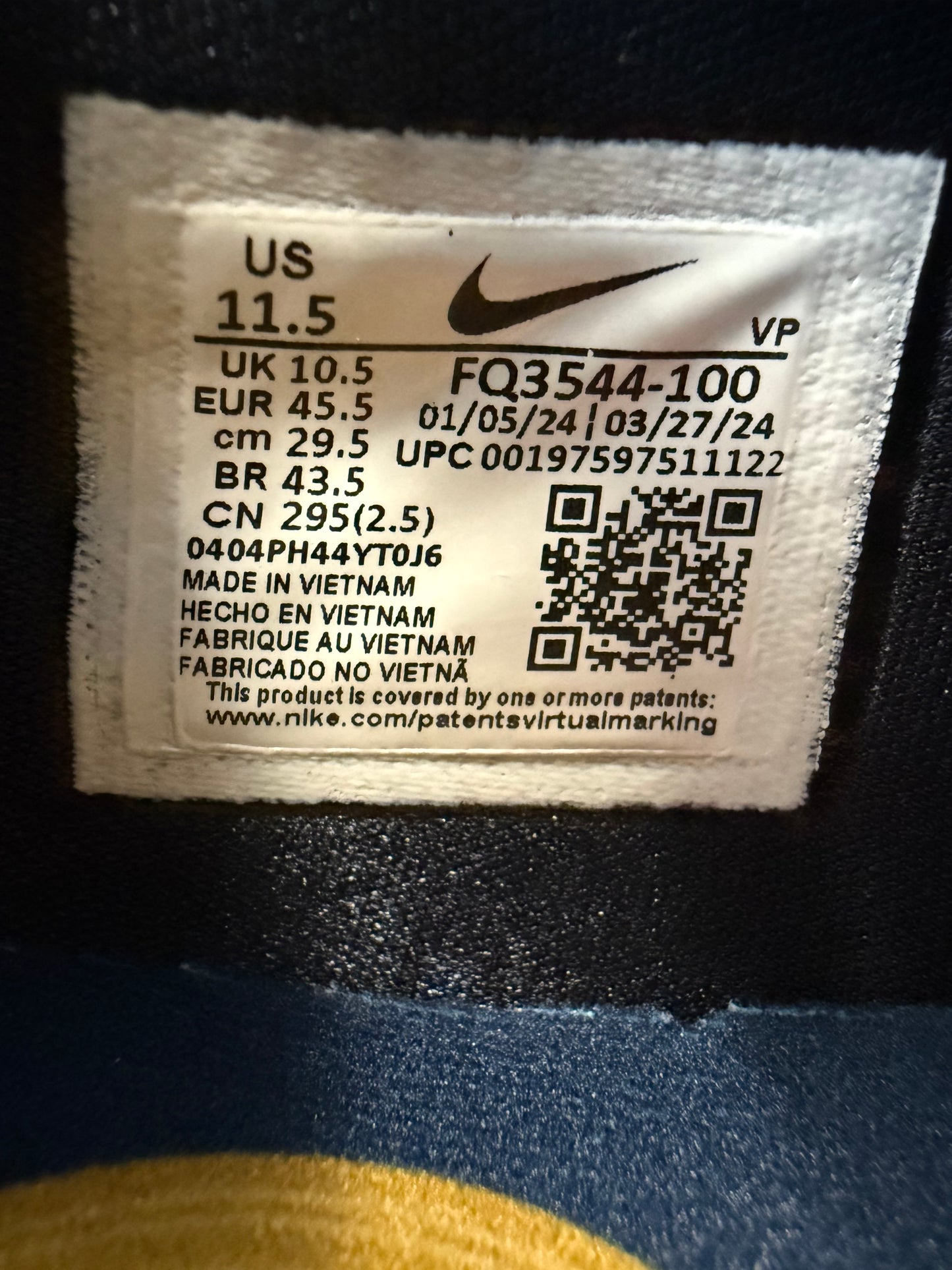 2024 SIZE 11.5 NIKE KOBE 4 PROTO GOLD METAL