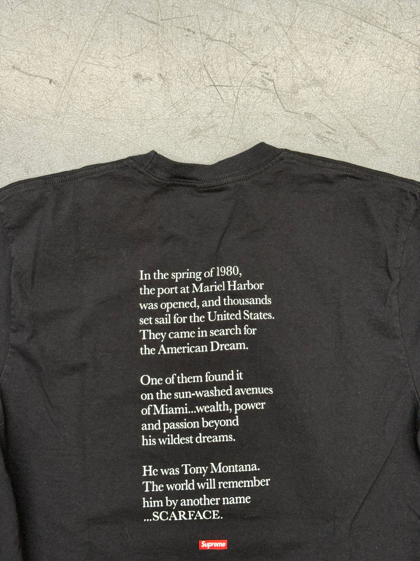 FW17 SUPREME SCARFACE SPLIT TEE - BLACK