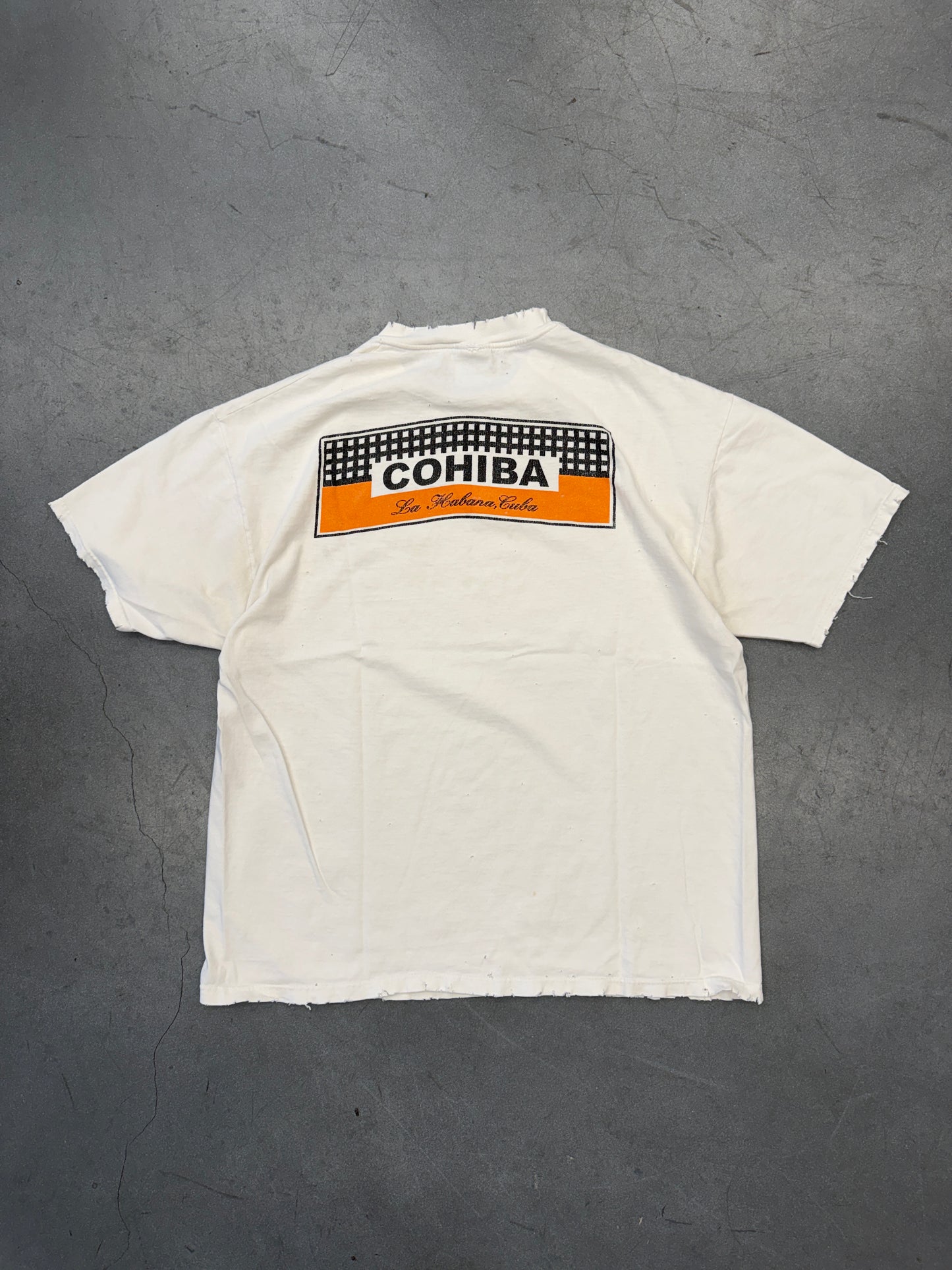 90'S COHIBA LA HAVANA, CUBA DISTRESSED TEE (HANES BEEFY-T TAG)