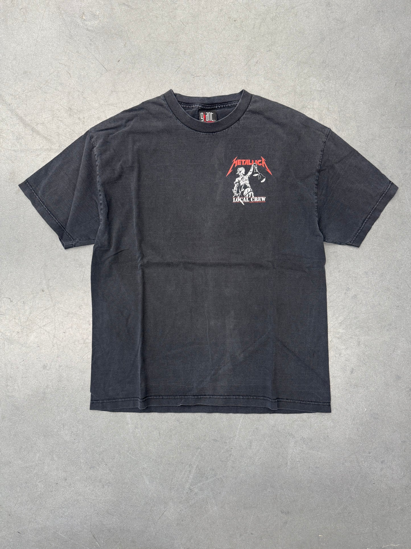 2000 METALLICA LOCAL CREW INJUSTICE FOR ALL TEE (GIANT TAG)