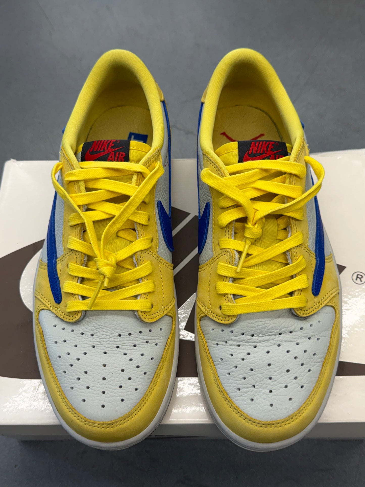 2024 SIZE 10.5W JORDAN 1 RETRO LOW OG SP TRAVIS SCOTT CANARY (PRE-OWNED WITH BOX)