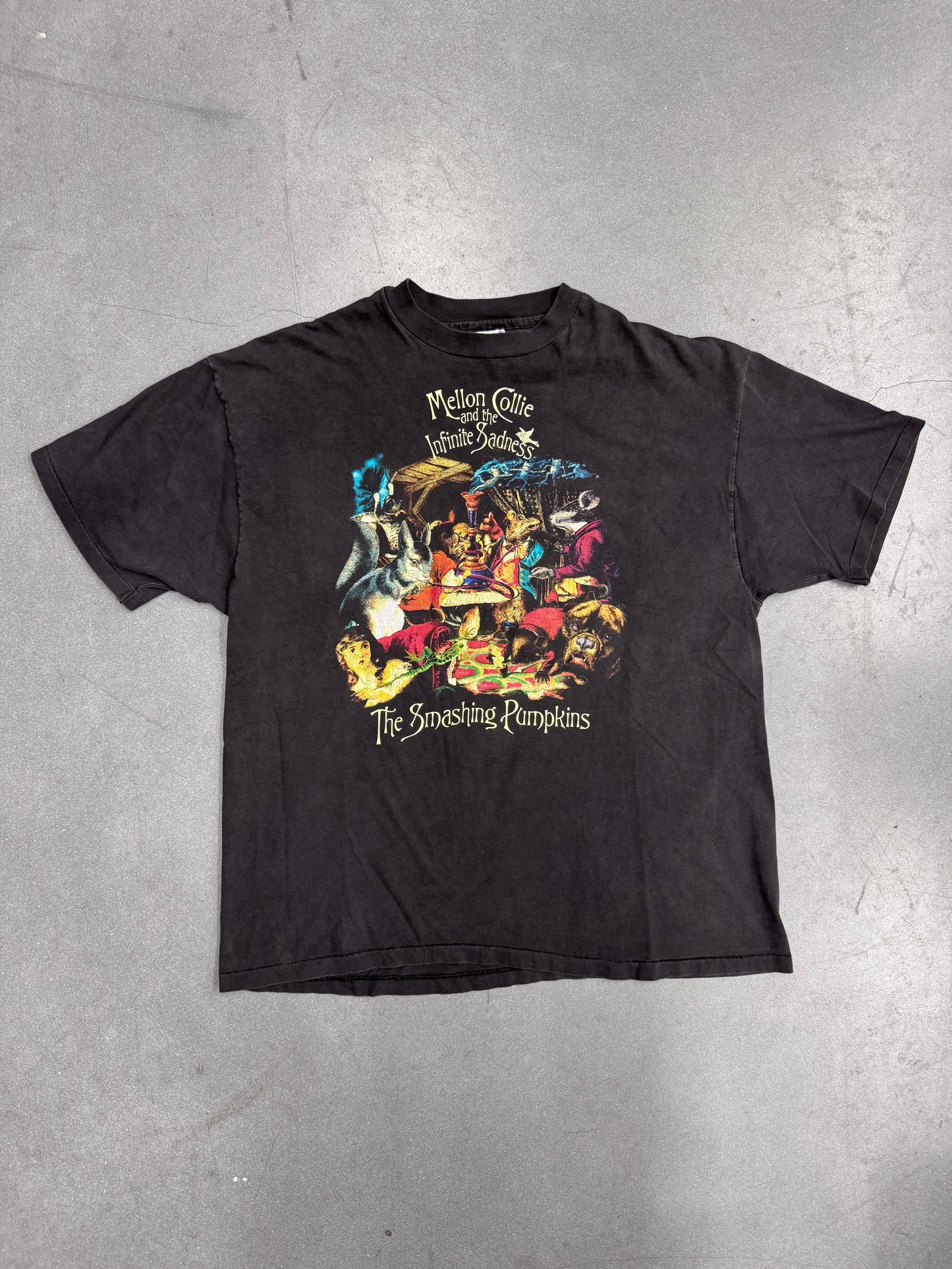 1996 THE SMASHING PUMPKINS MELLON COLLIE AND THE INFINITE SADNESS ALICE IN WONDERLAND TEE (HANES BEEFY-T TAG)