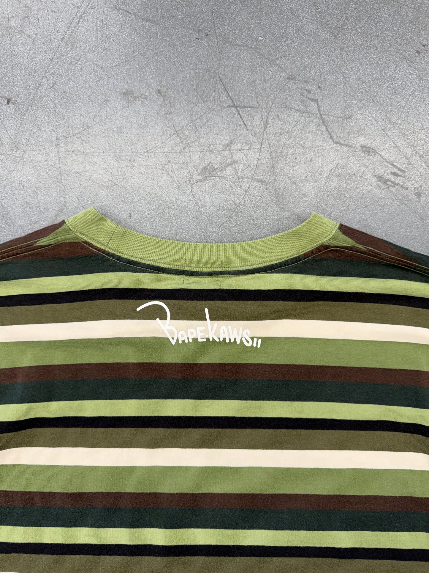 90'S A BATHING APE BAPE KAWS STRIPED LONG SLEEVE T SHIRT