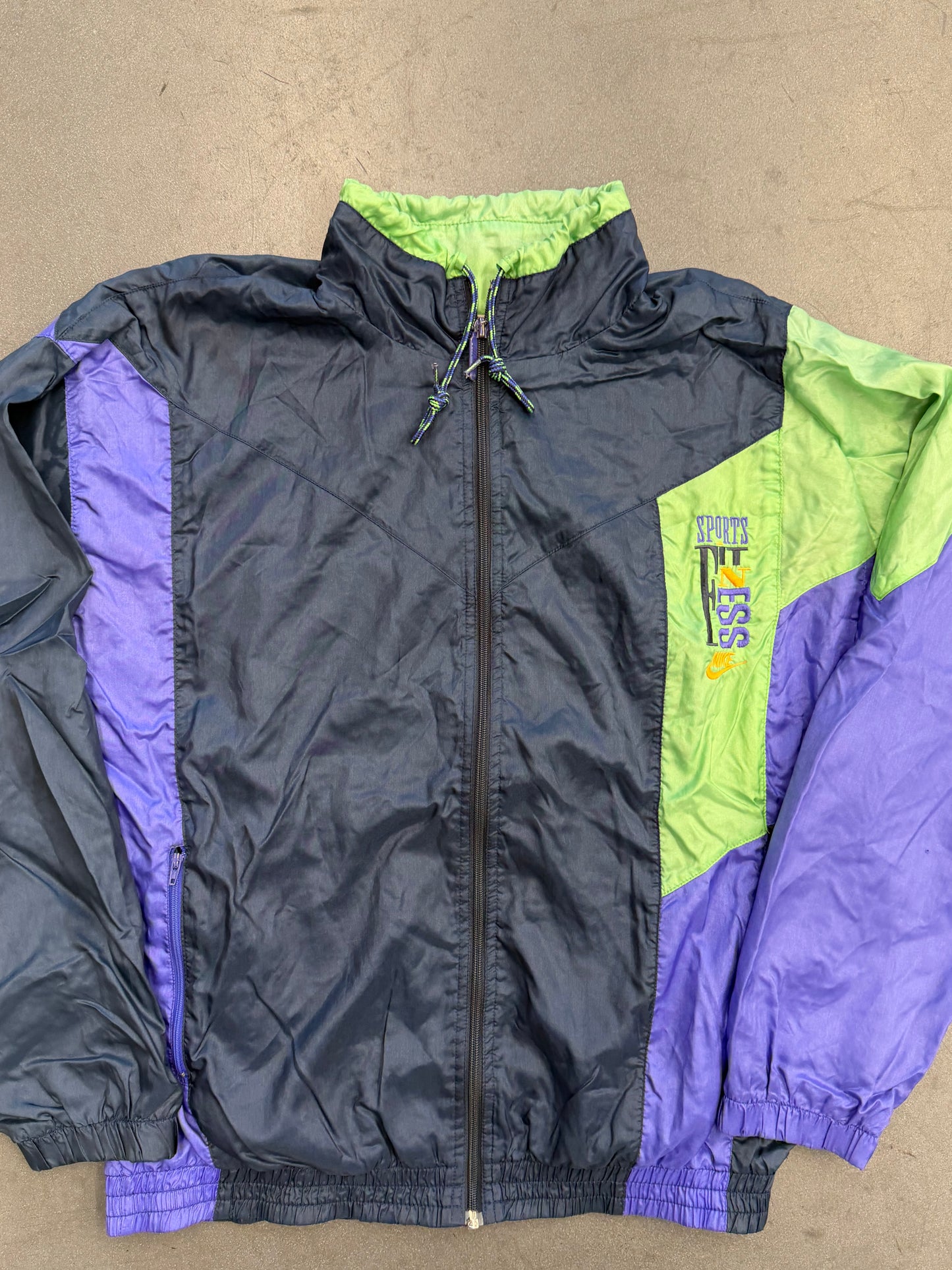 90S NIKE SPORTS FITNESS COLORBLOCK ZIP-UP WINDBREAKER