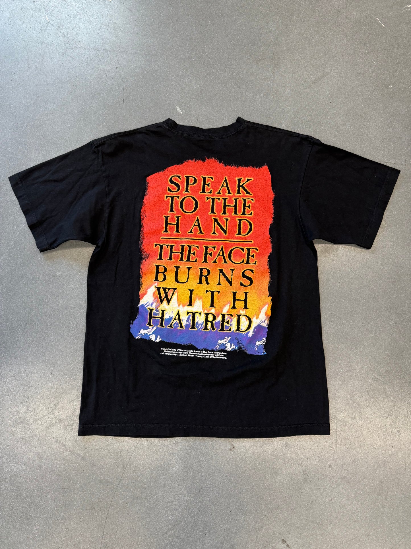 2000 CRADLE OF FILTH SPEAK TO THE HAND TEE (PULLED TAG)