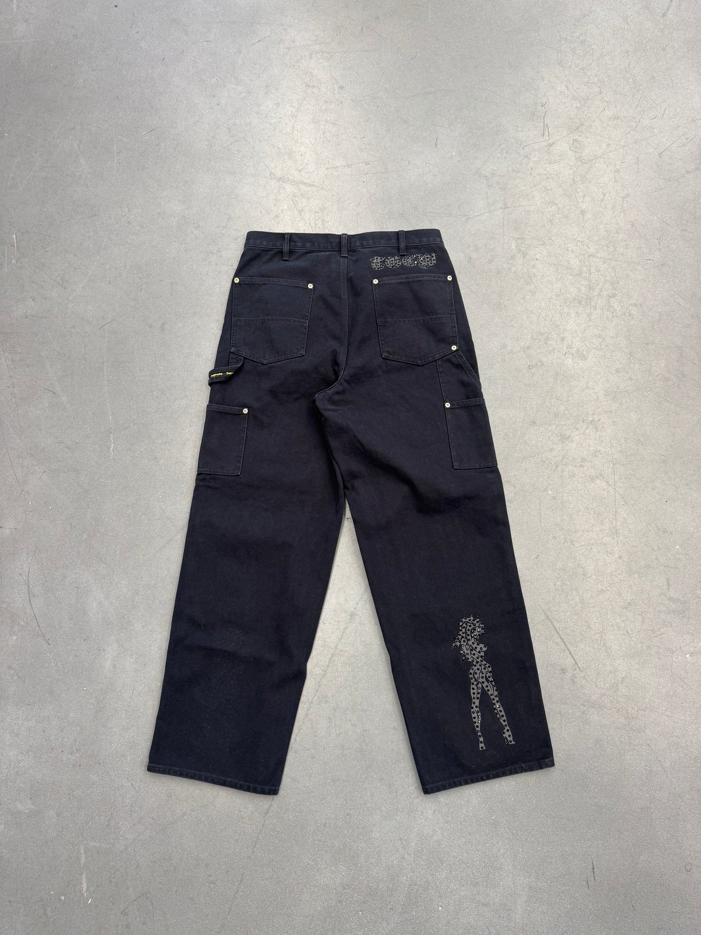 SS26 SUPREME THE GREAT CHINA WALL DOUBLE KNEE PANTS - BLACK