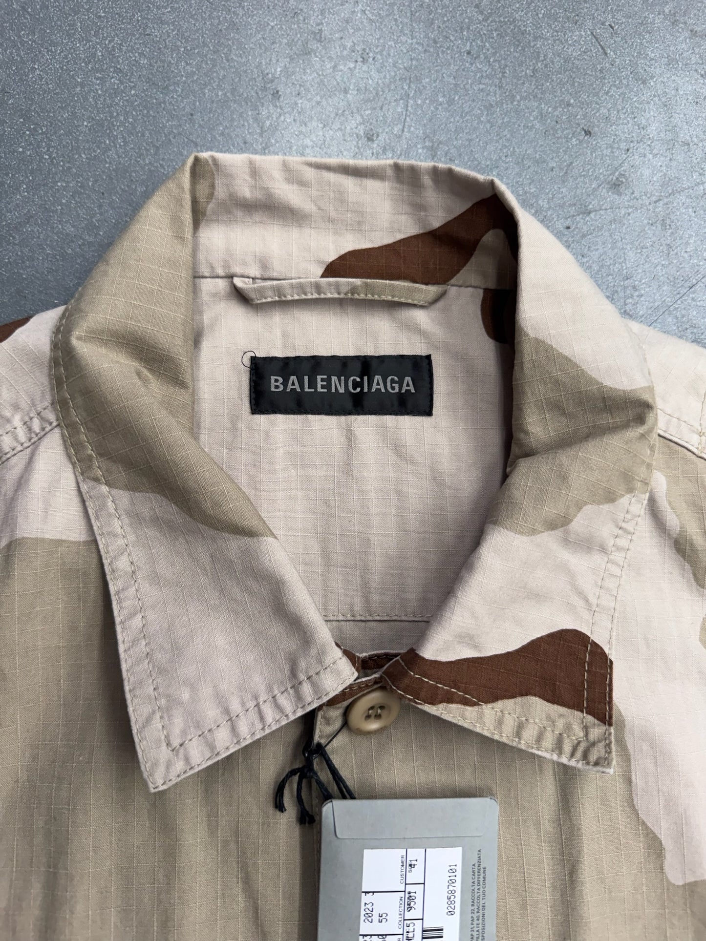 BALENCIAGA RIPSTOP CAMO OVERSIZED CARGO SHIRT (NWT)