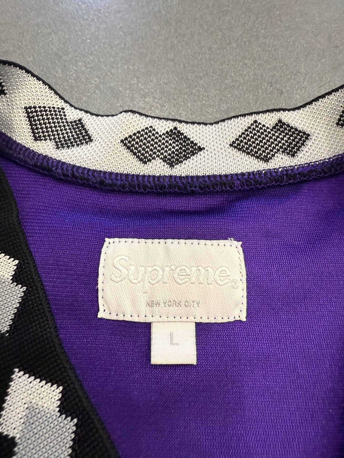 FW13 SUPREME DIAMOND RIB FRIEND OR FOE FOOTBALL JERSEY PURPLE