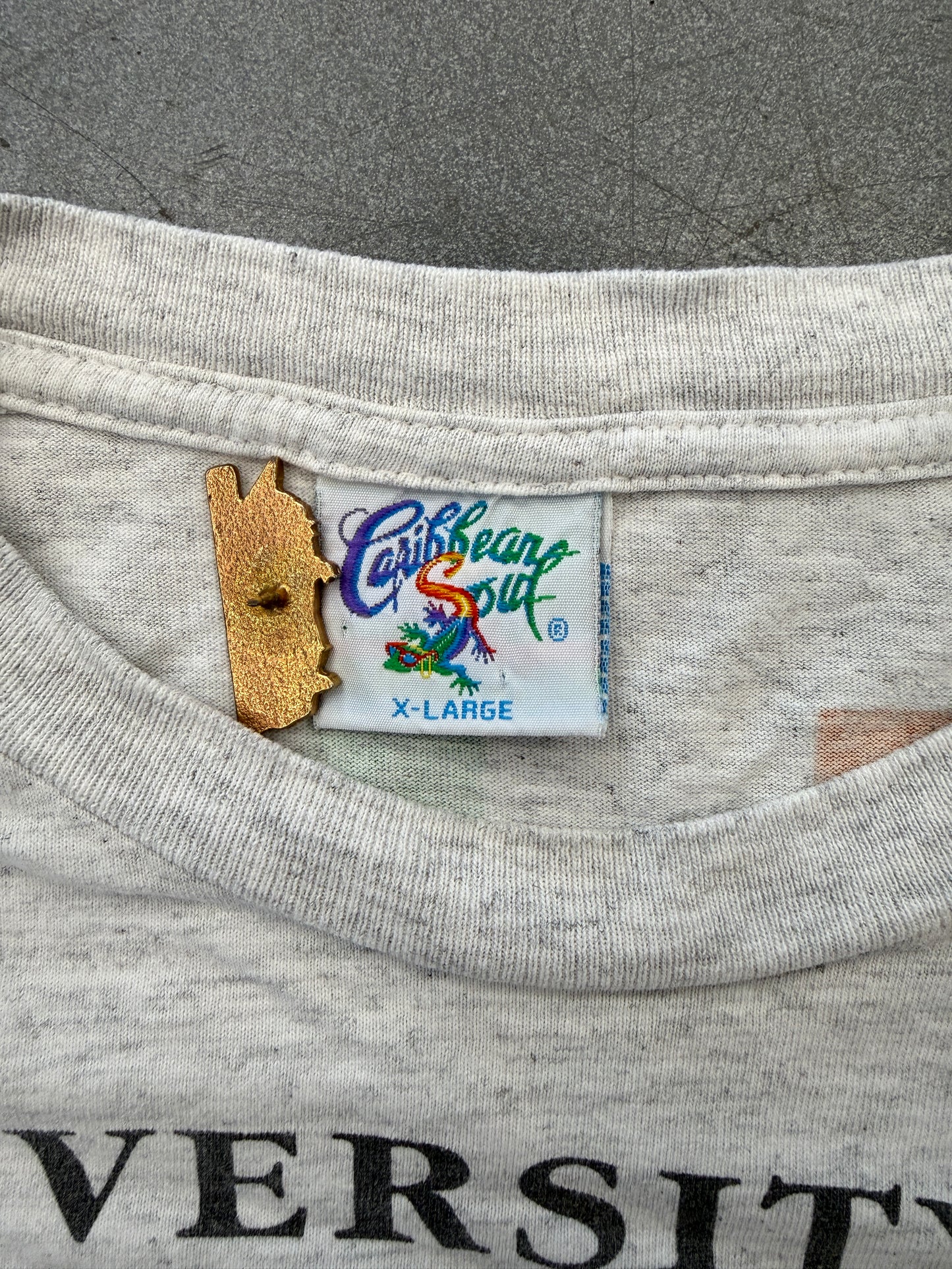 1993 UNIVERSITY OF MIAMI HURRICANES TEAM CLOUD TEE (CARIBBEAN SOUL TAG)