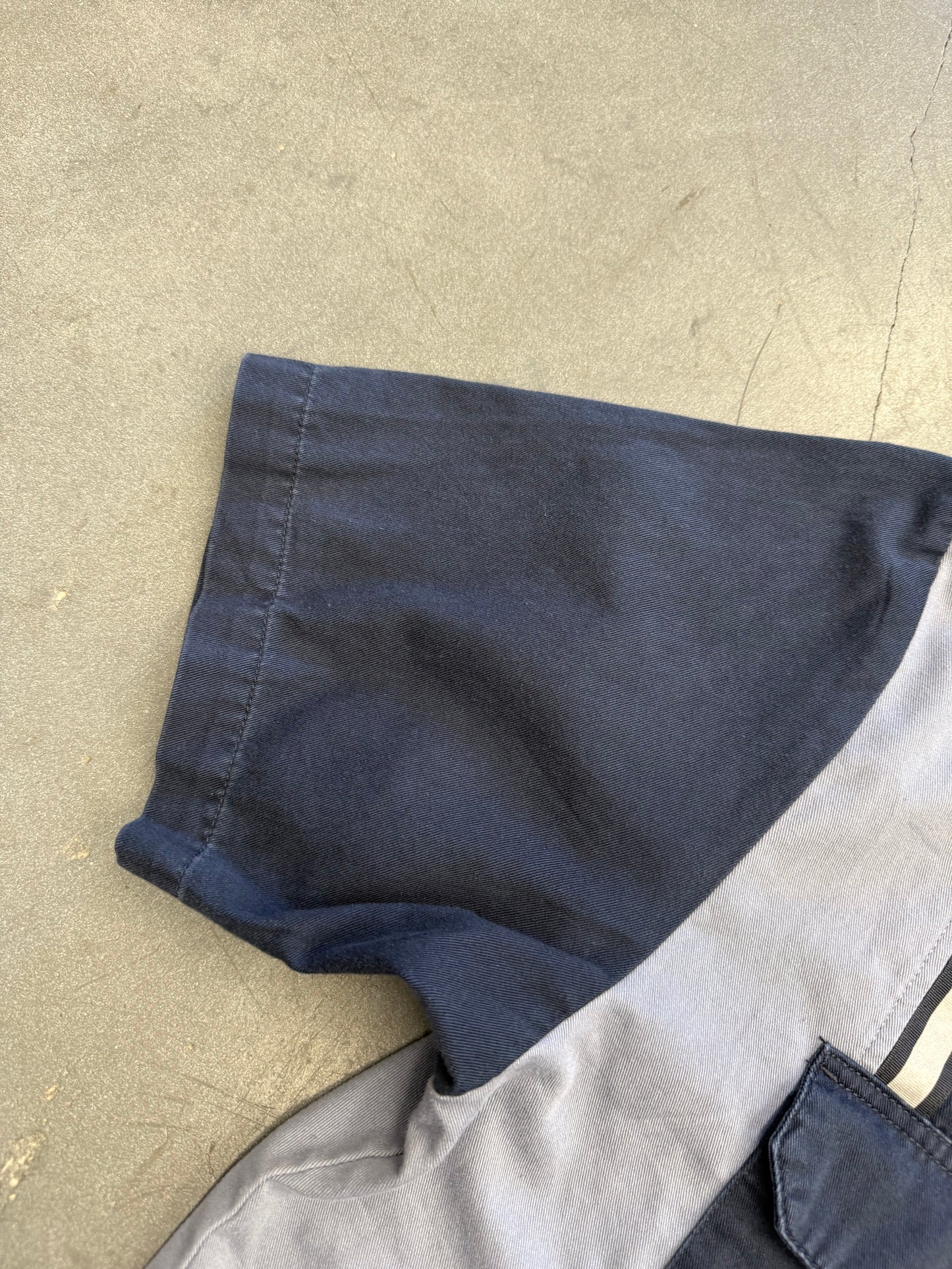 SS19 SUPREME REFLECTIVE STRIPE S/S WORK SHIRT - NAVY