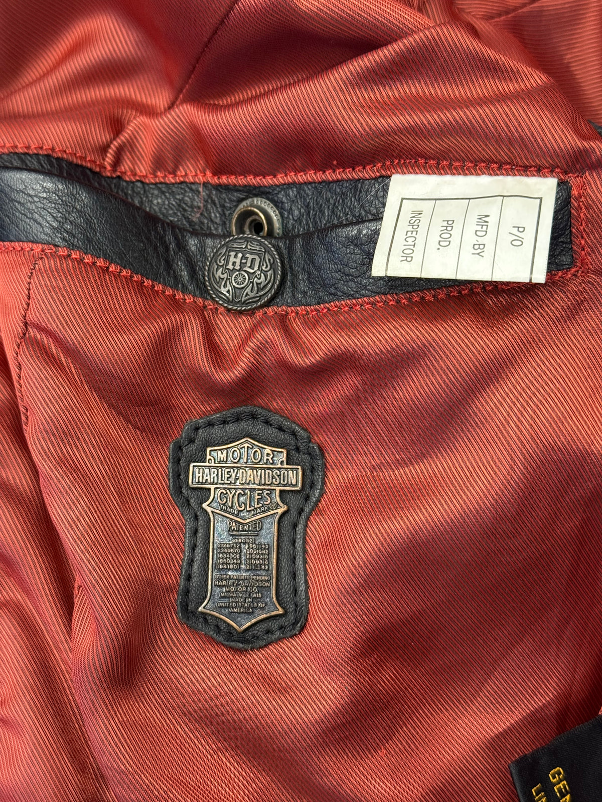 VINTAGE HARLEY-DAVIDSON WOMEN'S BUTTON-UP SATIN LINED BIKER JACKET
