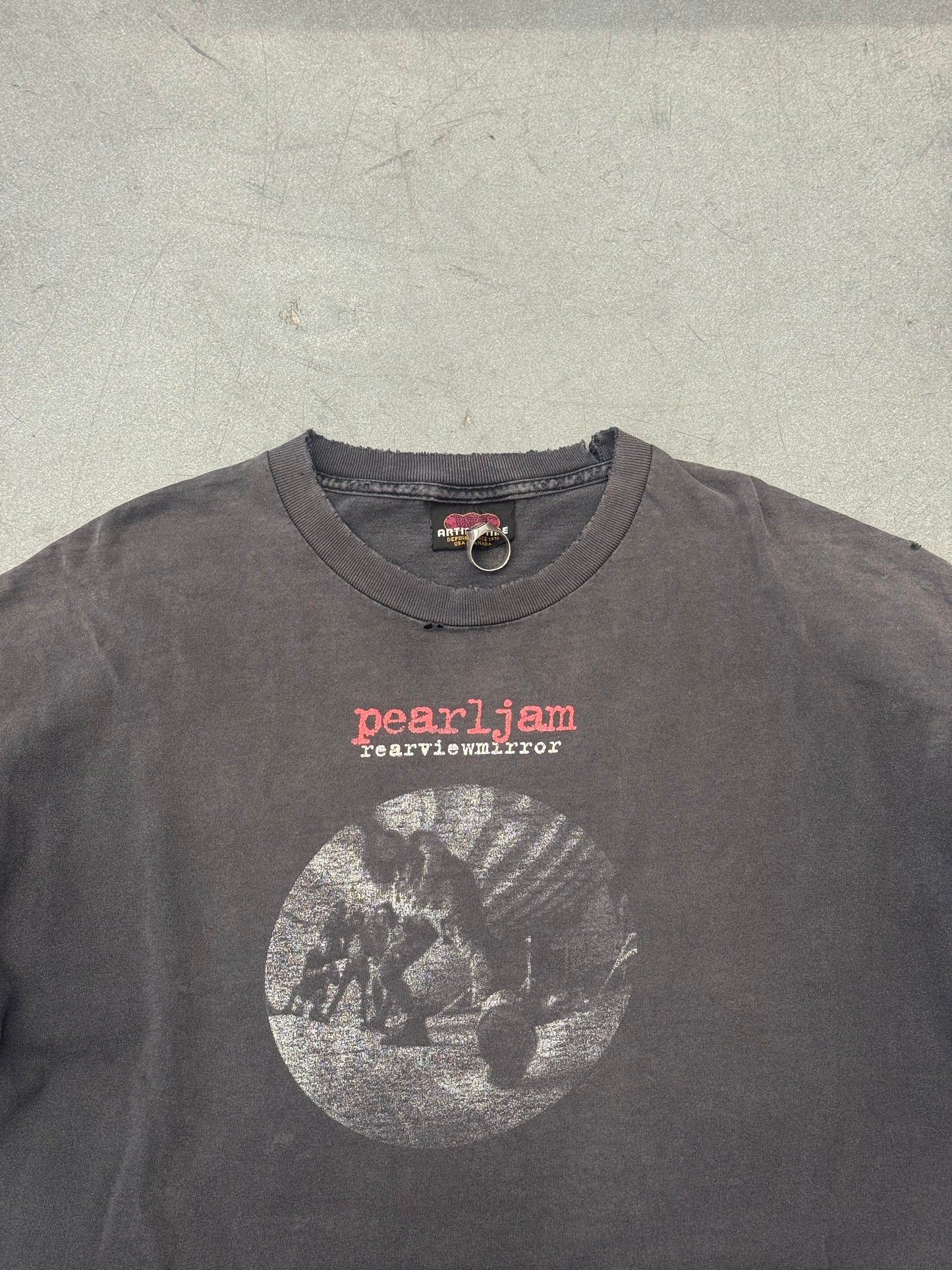 90S PEARL JAM REARVIEWMIRROR FADED AND DISTRESSED TEE (ARTIMONDE TAG)
