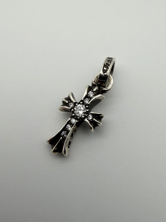 CHROME HEARTS DIAMOND PAVE BABY FAT SILVER PENDANT