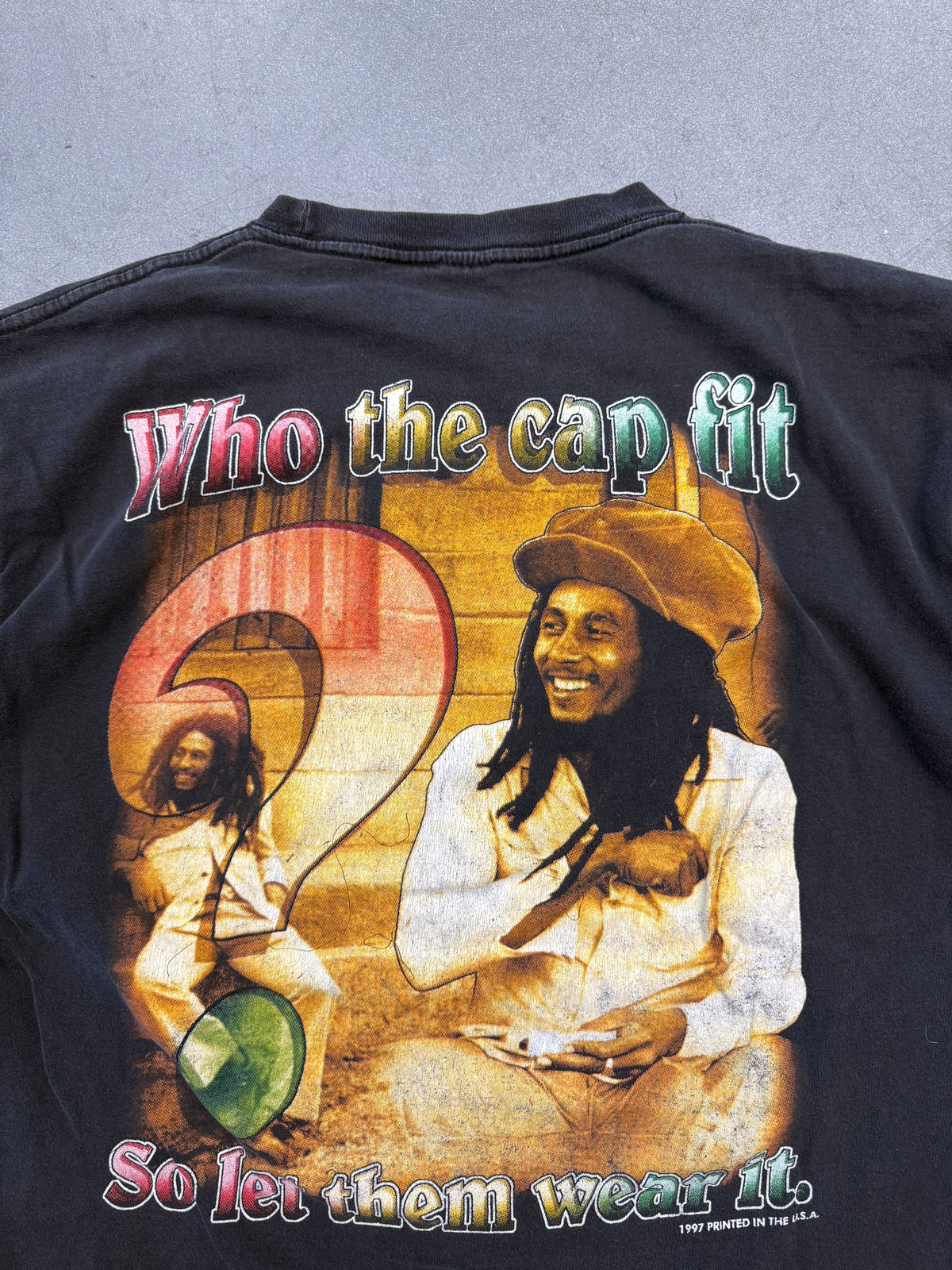 1997 BOB MARLEY WHO THE CAP FIT SO LET THEM WEAR IT TEE (TCI TAG)