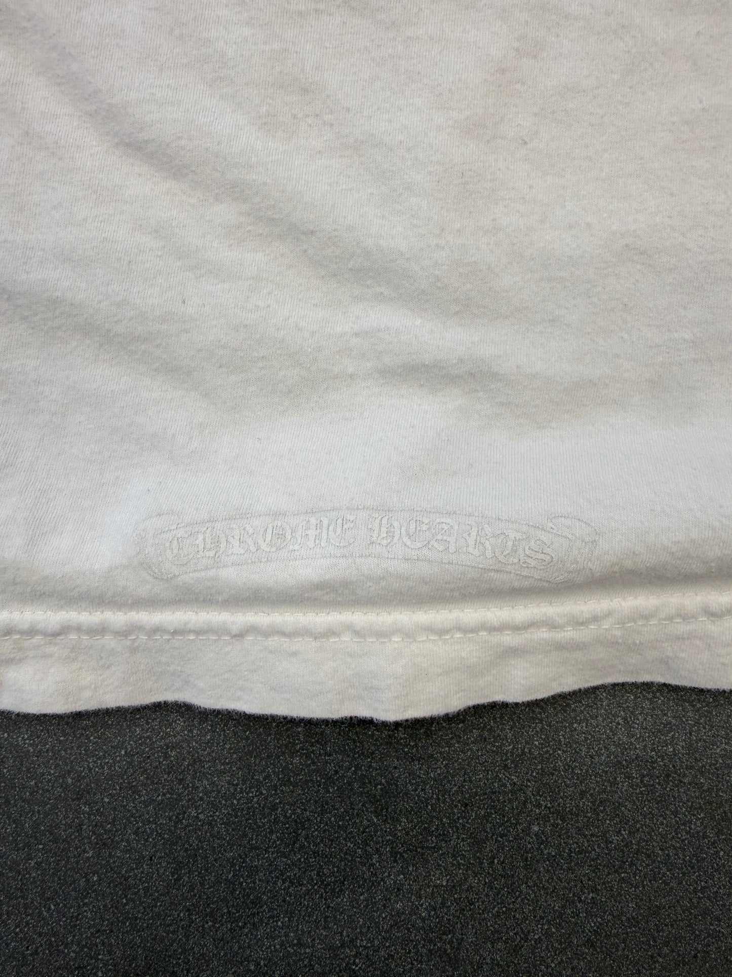 CHROME HEARTS SCRIPT COLLAR LS TEE - WHITE