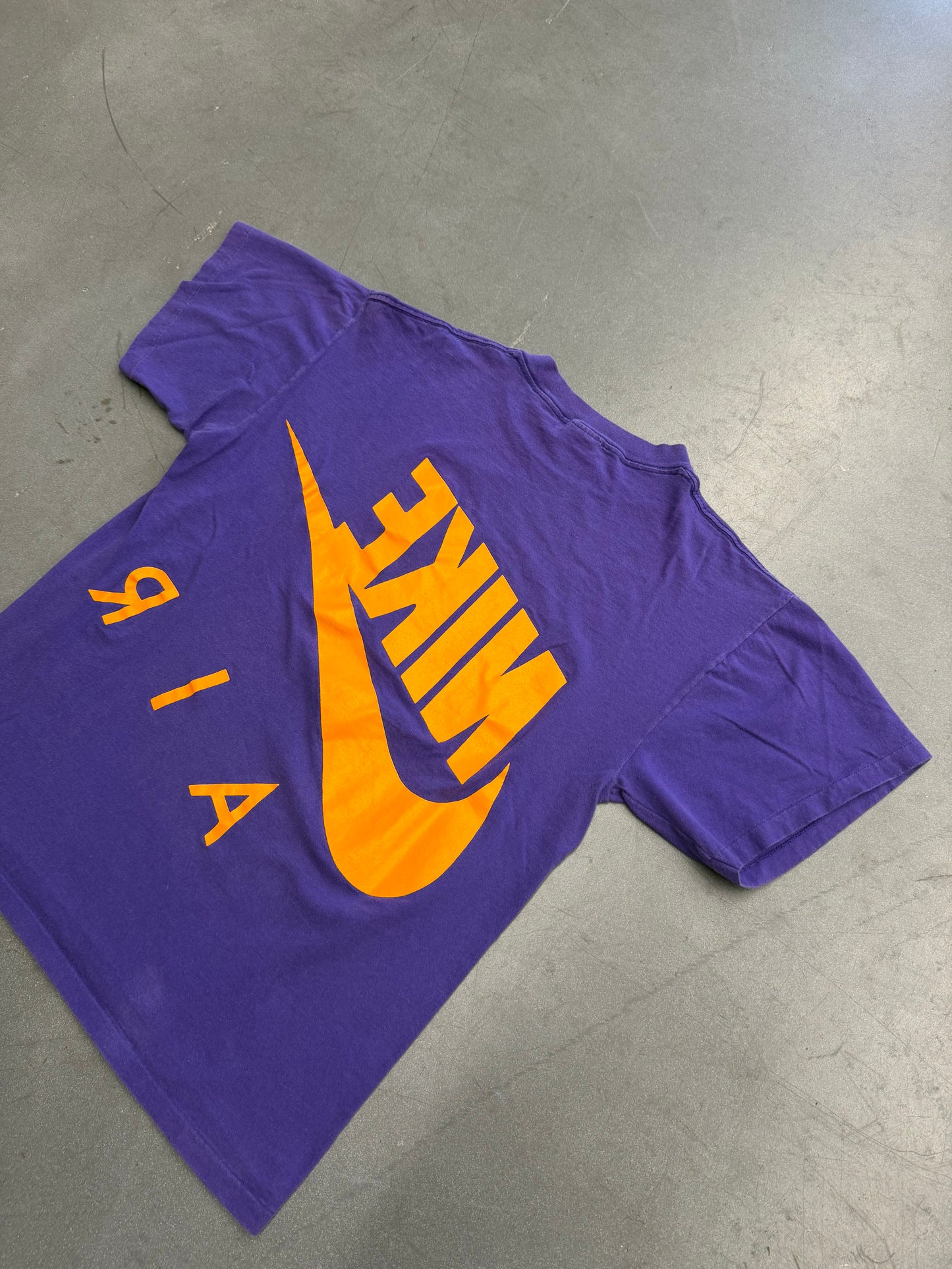 90S NIKE AIR ORANGE LOGO PURPLE TEE (GREY/RED/WHITE TAG)