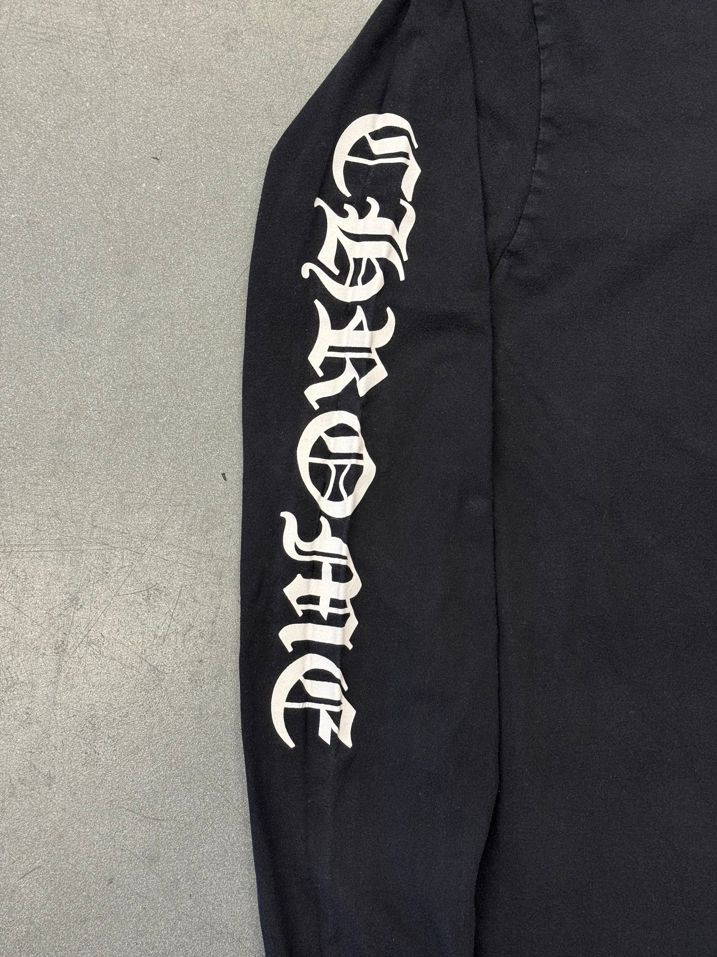 CHROME HEARTS COLLAR PRINT LONG SLEEVE POCKET TEE - BLACK