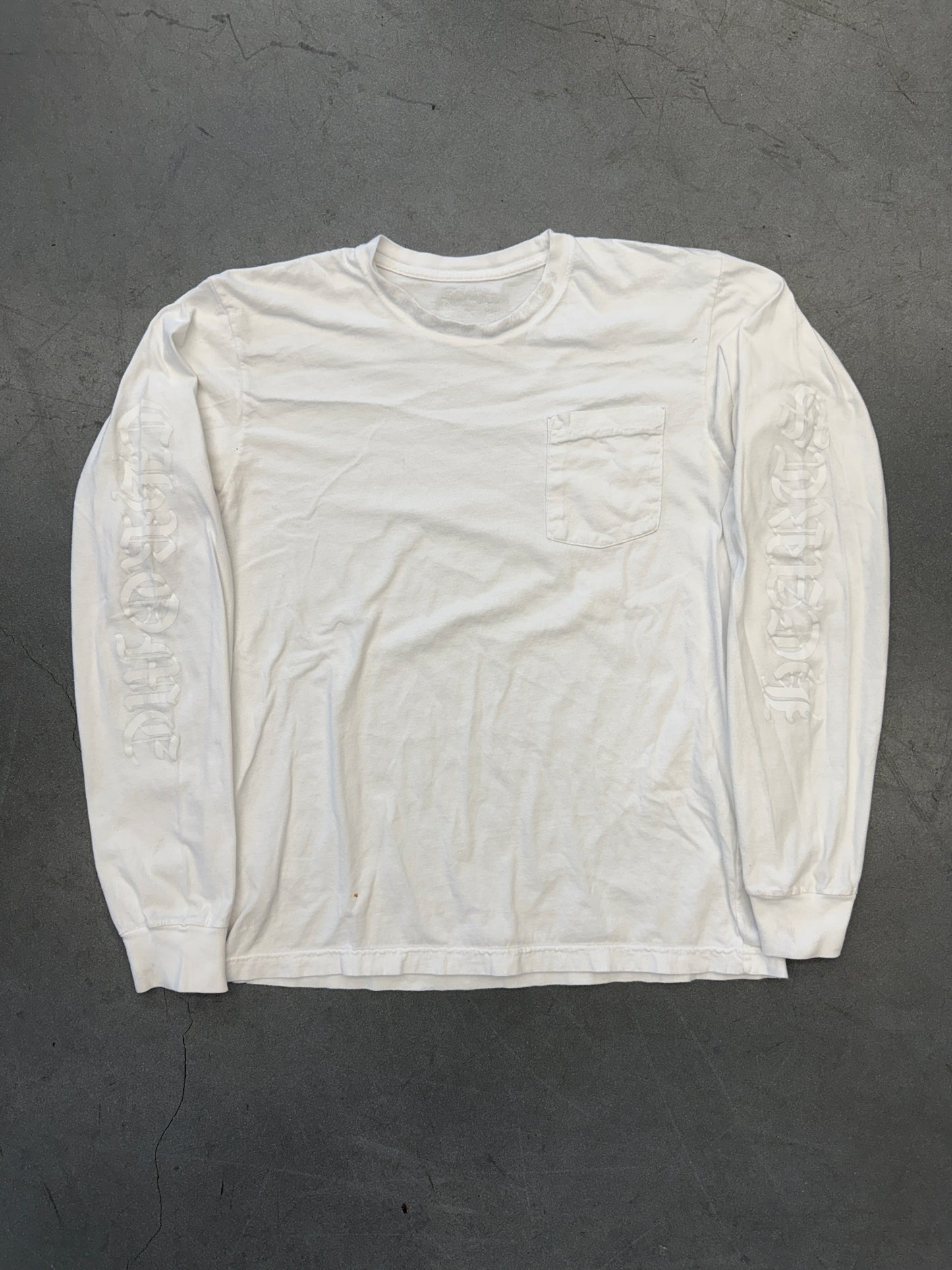 CHROME HEARTS SCRIPT COLLAR LS TEE - WHITE